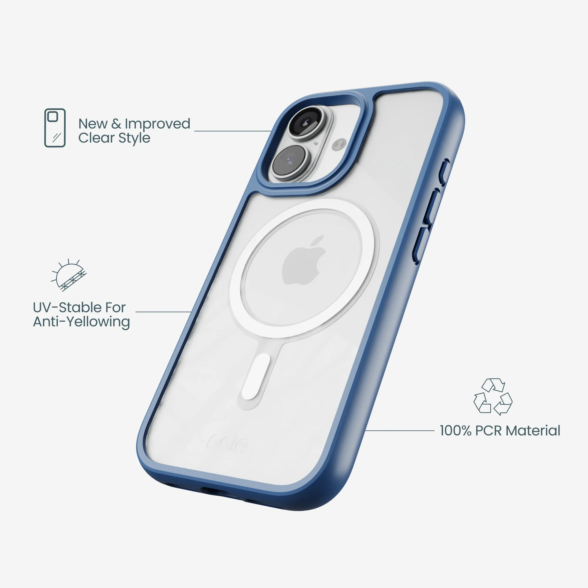 Clear iPhone 17 Case with True Blue Ridge (MagSafe Included) - Image 4