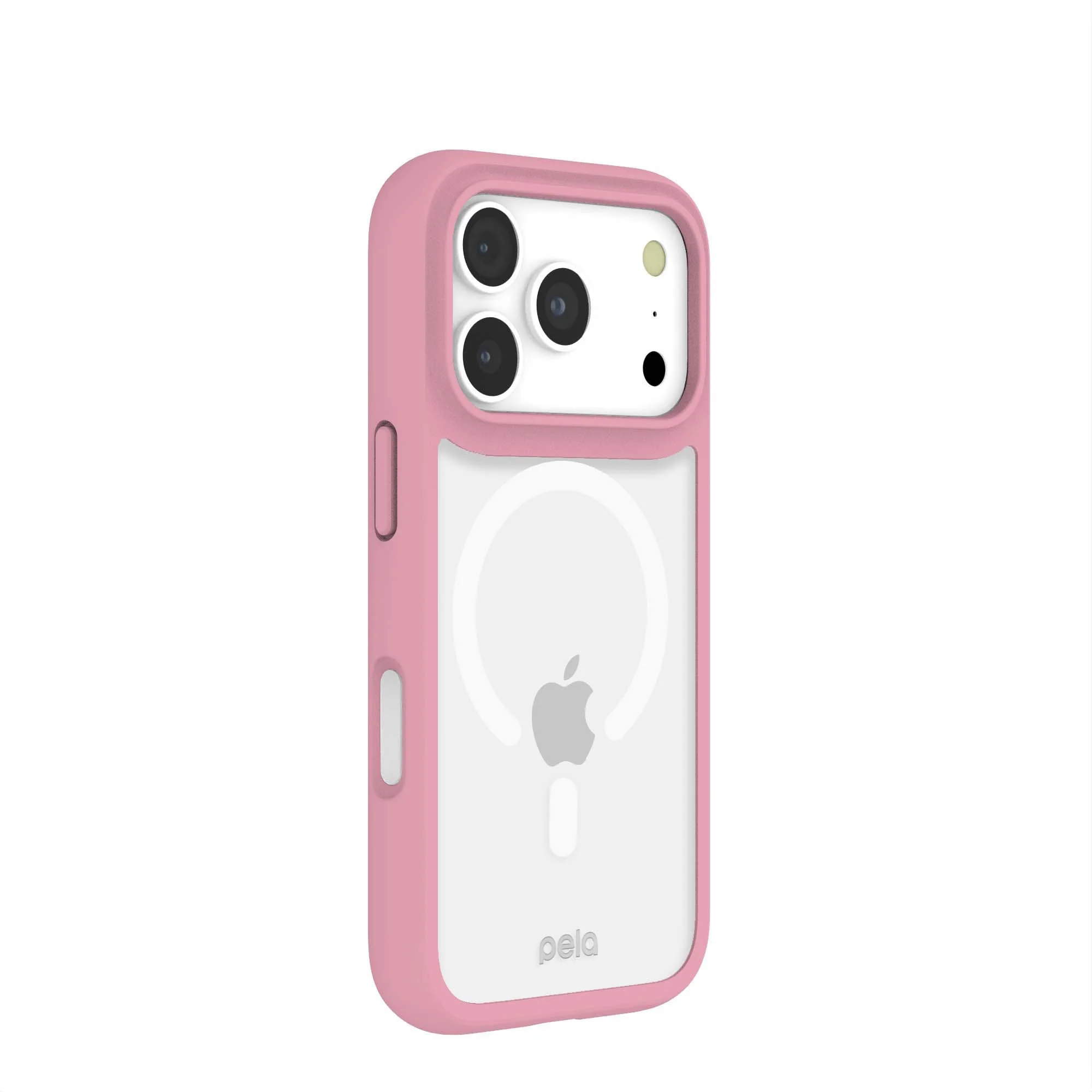 Clear iPhone 17 Pro Case with Petal Pink Ridge (MagSafe Included) - Image 4