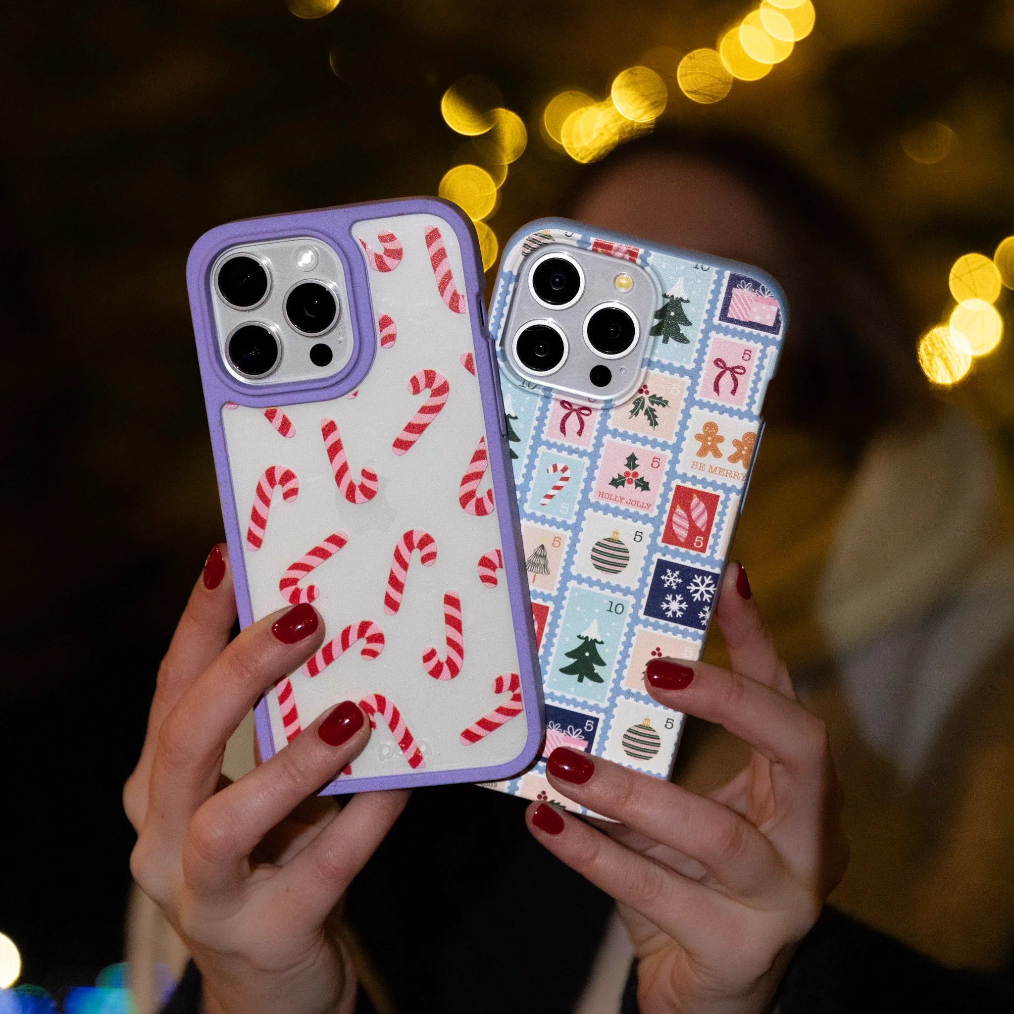 Clear Candy Cane Chaos iPhone 13 Pro Max Case With Lavender Ridge - Image 5