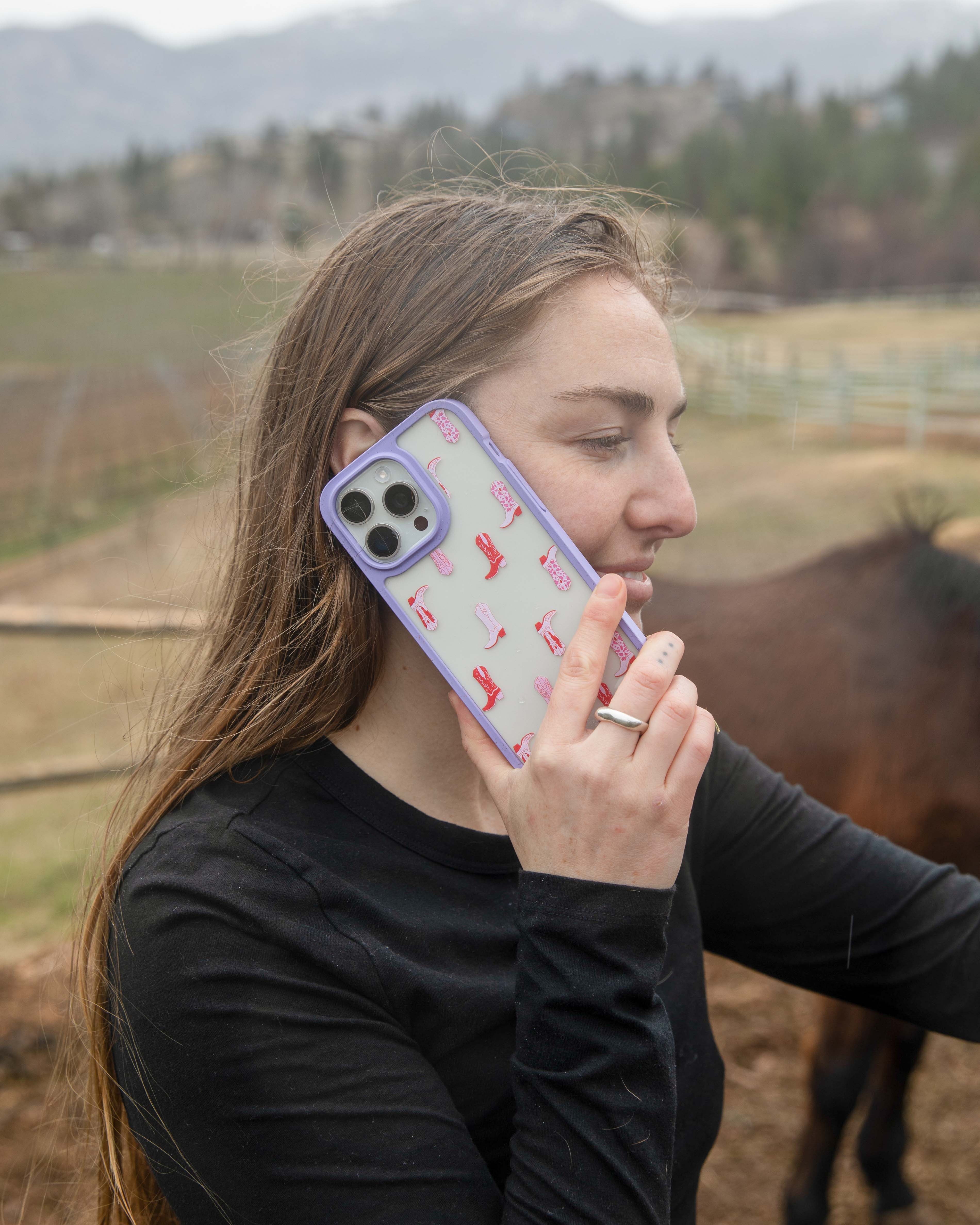 Clear Cowgirl Boots iPhone 16 Pro Max Case With Lavender Ridge - Image 5