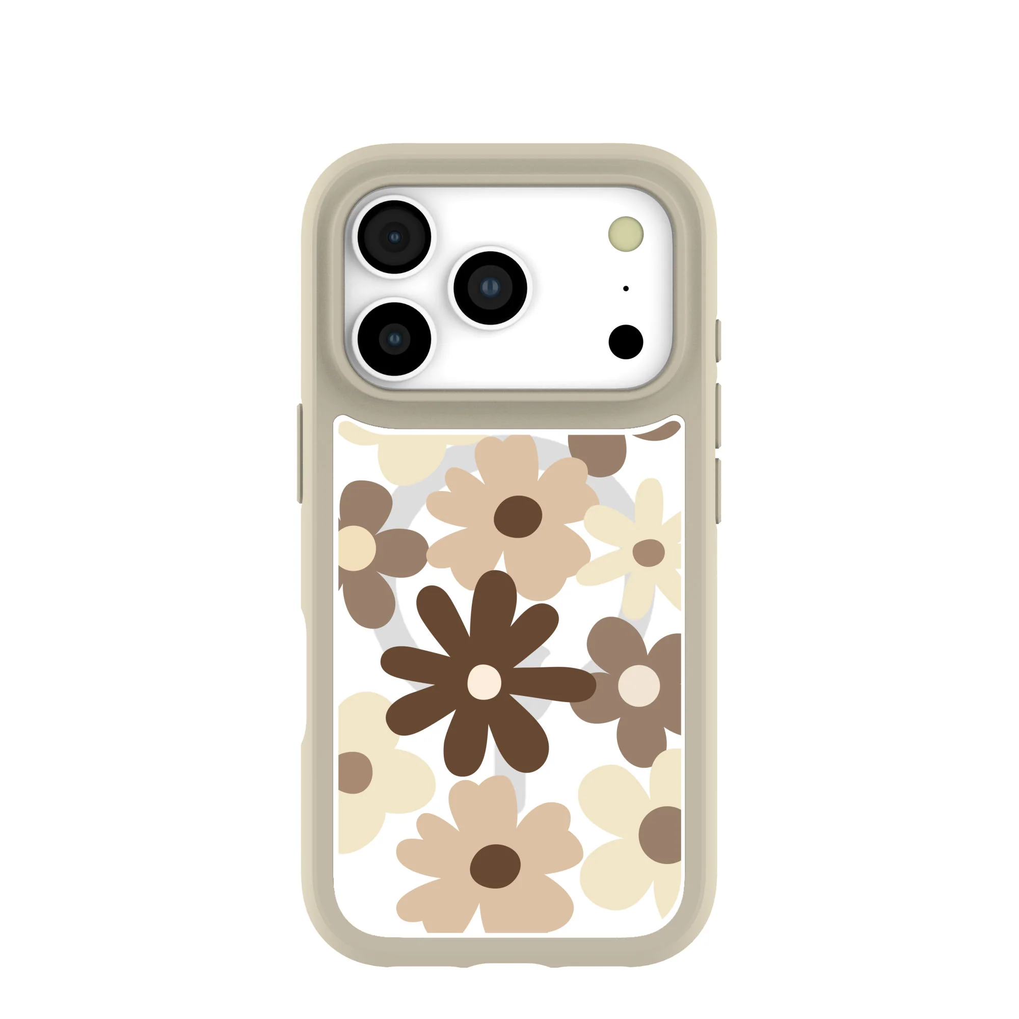 Clear Mocha Poppy iPhone 17 Pro Case With London Fog Ridge (MagSafe included)