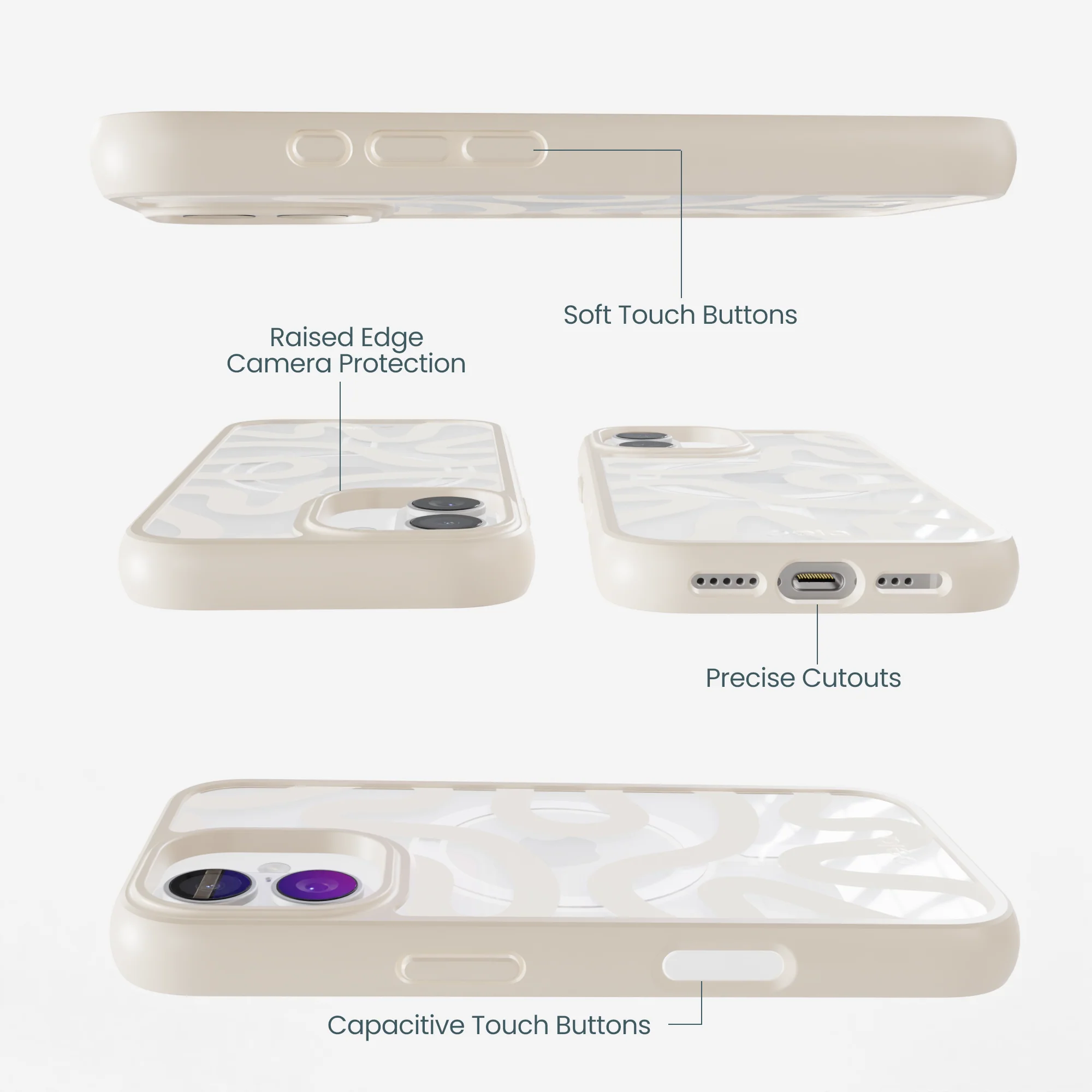 Clear Sandstone Wiggle iPhone 17 Case With London Fog Ridge (MagSafe included) - Image 3