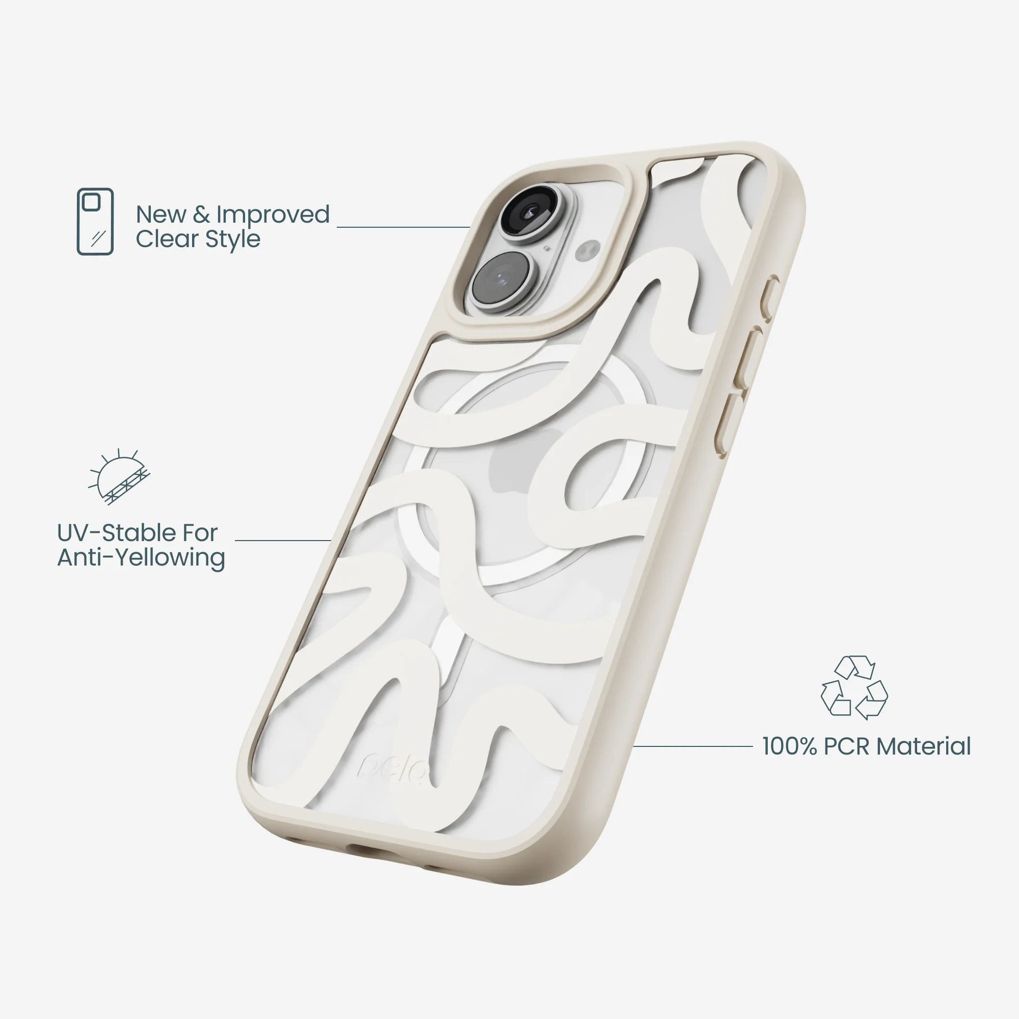 Clear Sandstone Wiggle iPhone 17 Case With London Fog Ridge (MagSafe included) - Image 4