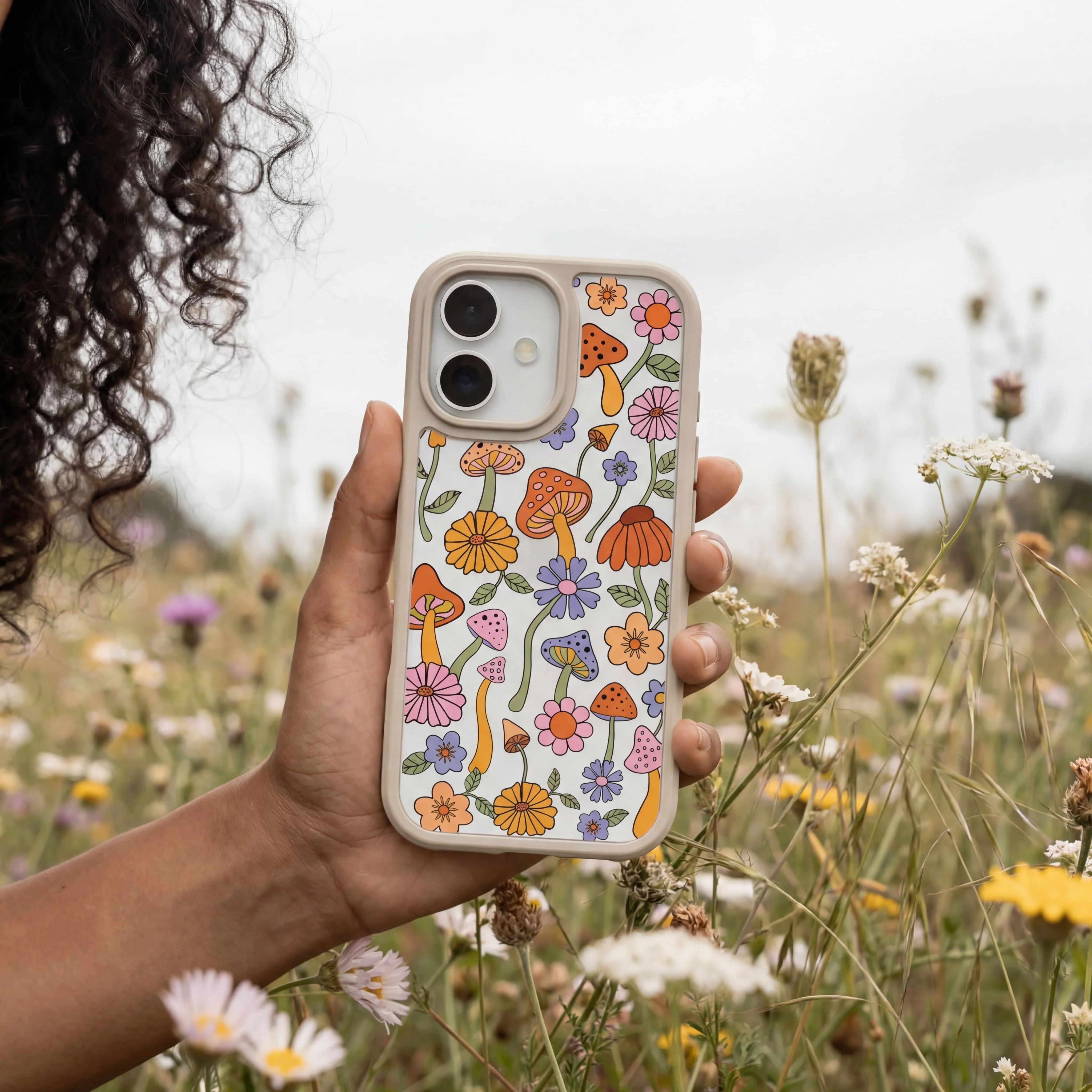 Clear Shrooms and Blooms iPhone 17 Case With London Fog Ridge (MagSafe included) - Image 2