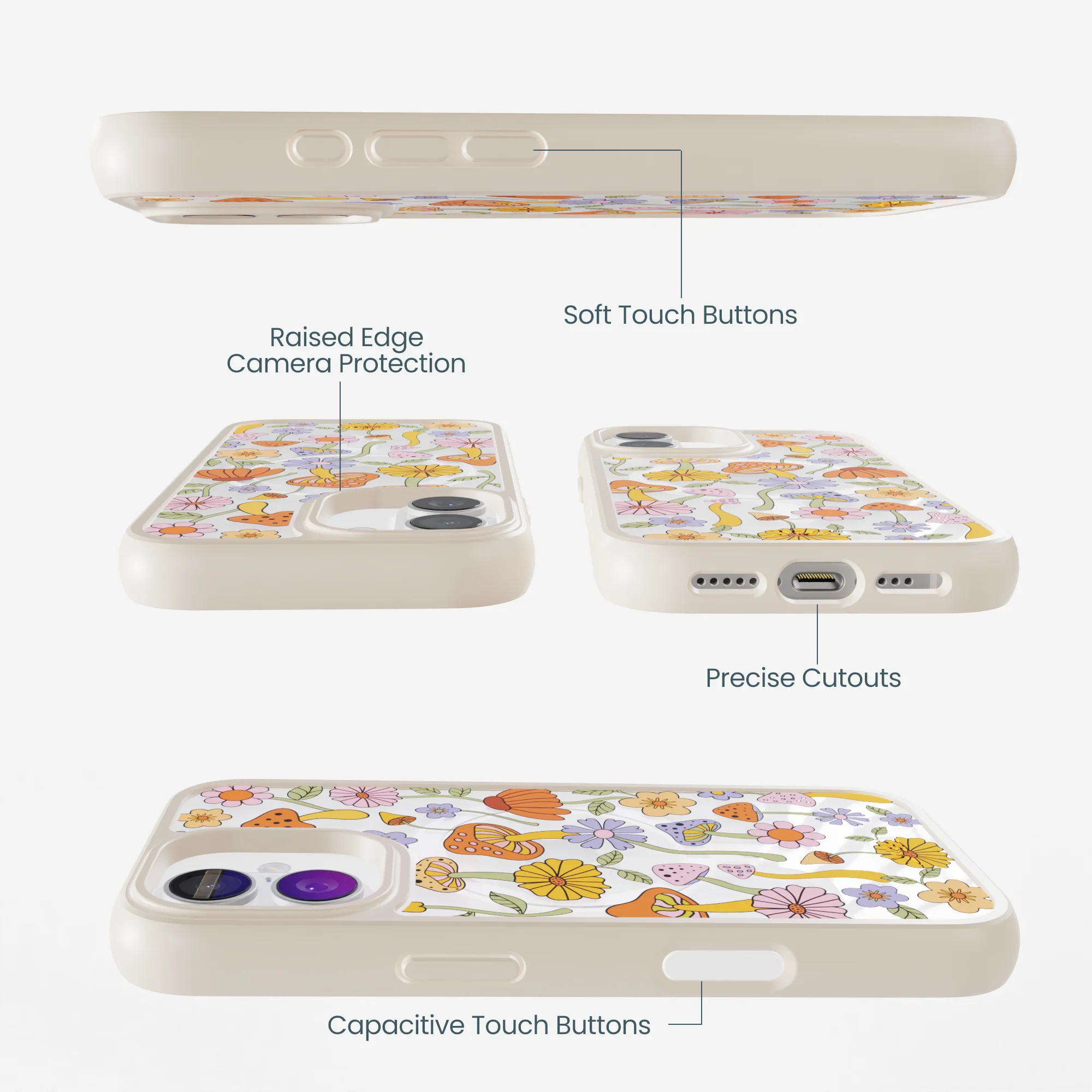 Clear Shrooms and Blooms iPhone 17 Case With London Fog Ridge (MagSafe included) - Image 3
