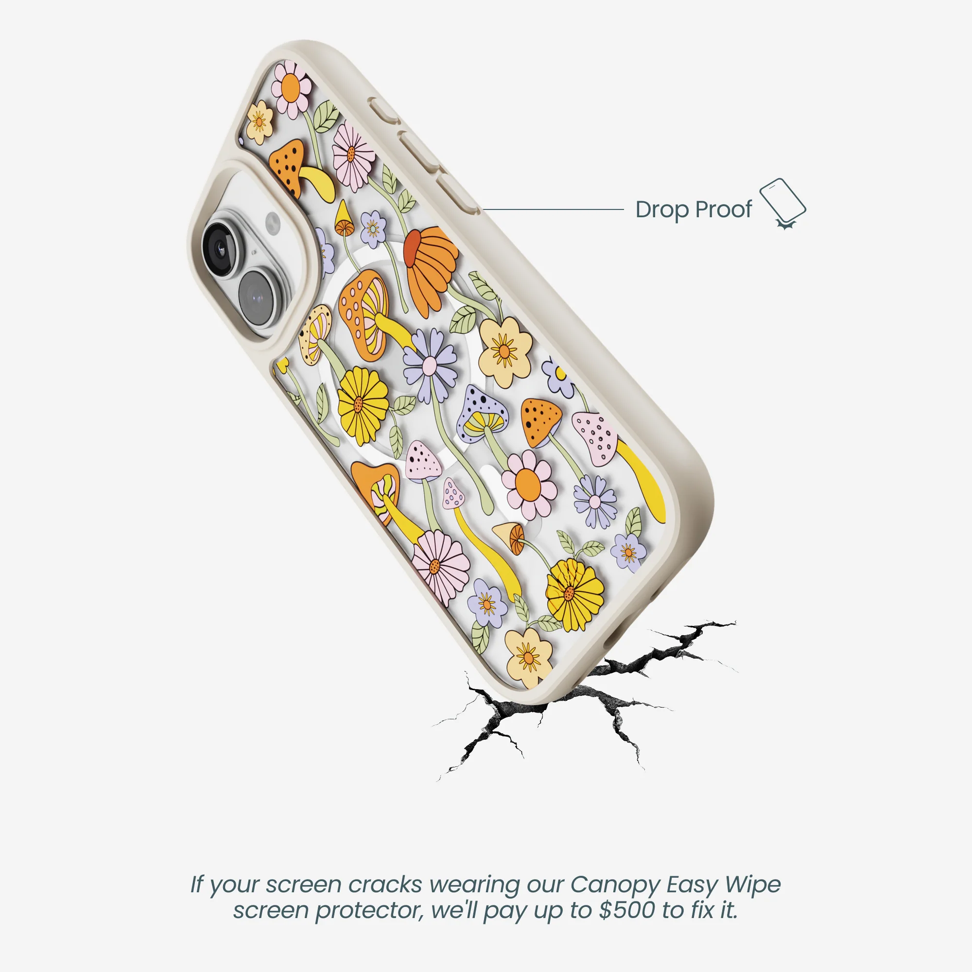 Clear Shrooms and Blooms iPhone 17 Case With London Fog Ridge (MagSafe included) - Image 5
