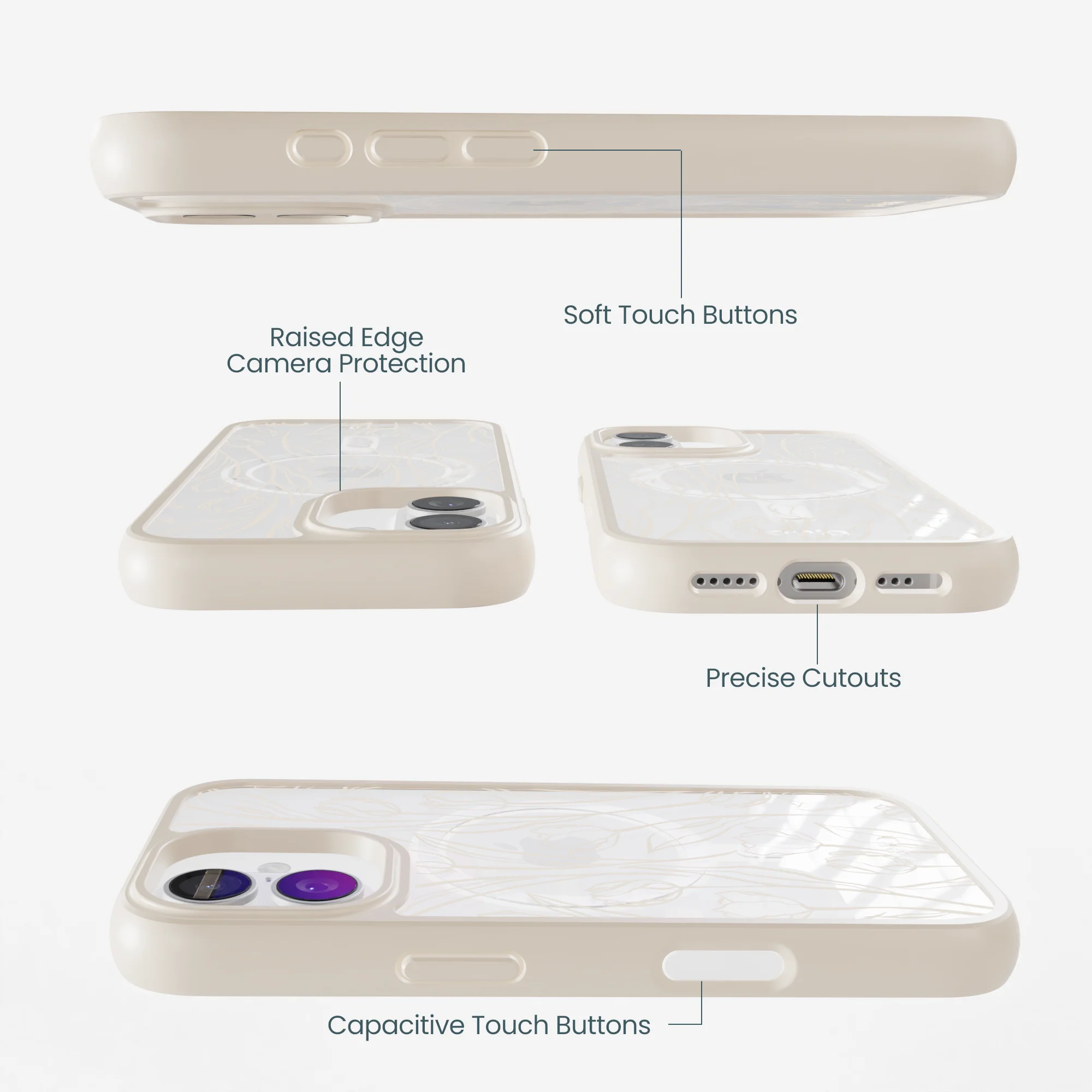 Clear Tulip Dune iPhone 17 Case With London Fog Ridge (MagSafe included) - Image 3