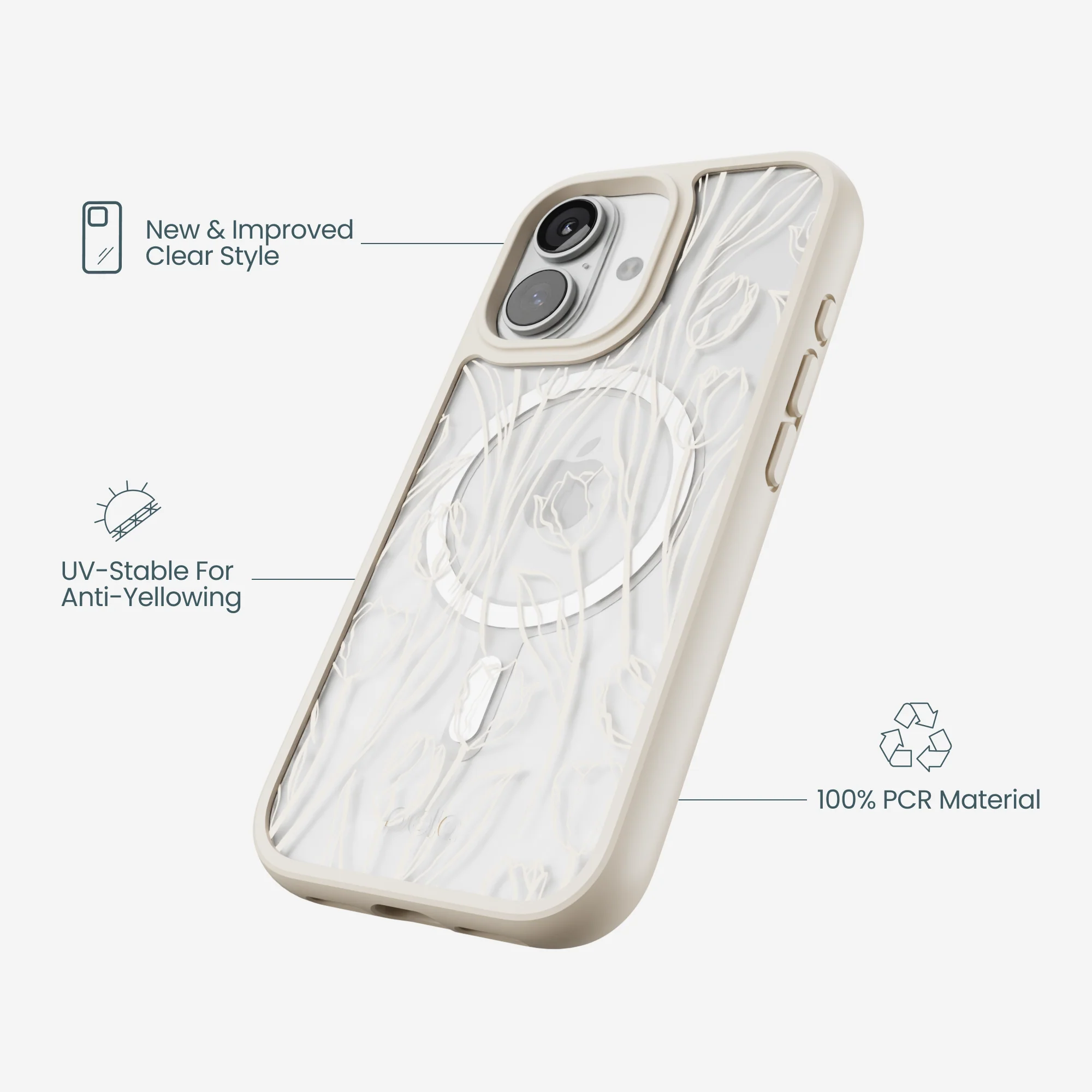 Clear Tulip Dune iPhone 17 Case With London Fog Ridge (MagSafe included) - Image 4