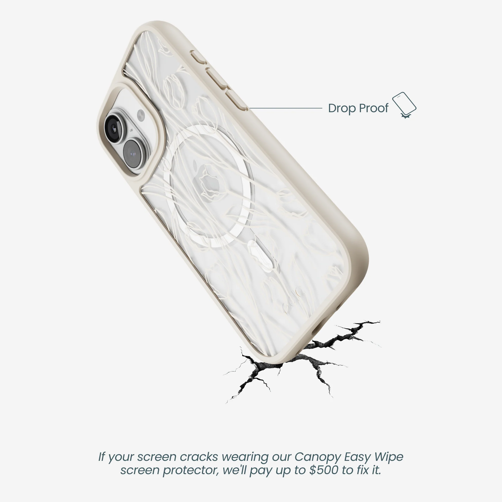Clear Tulip Dune iPhone 17 Case With London Fog Ridge (MagSafe included) - Image 5