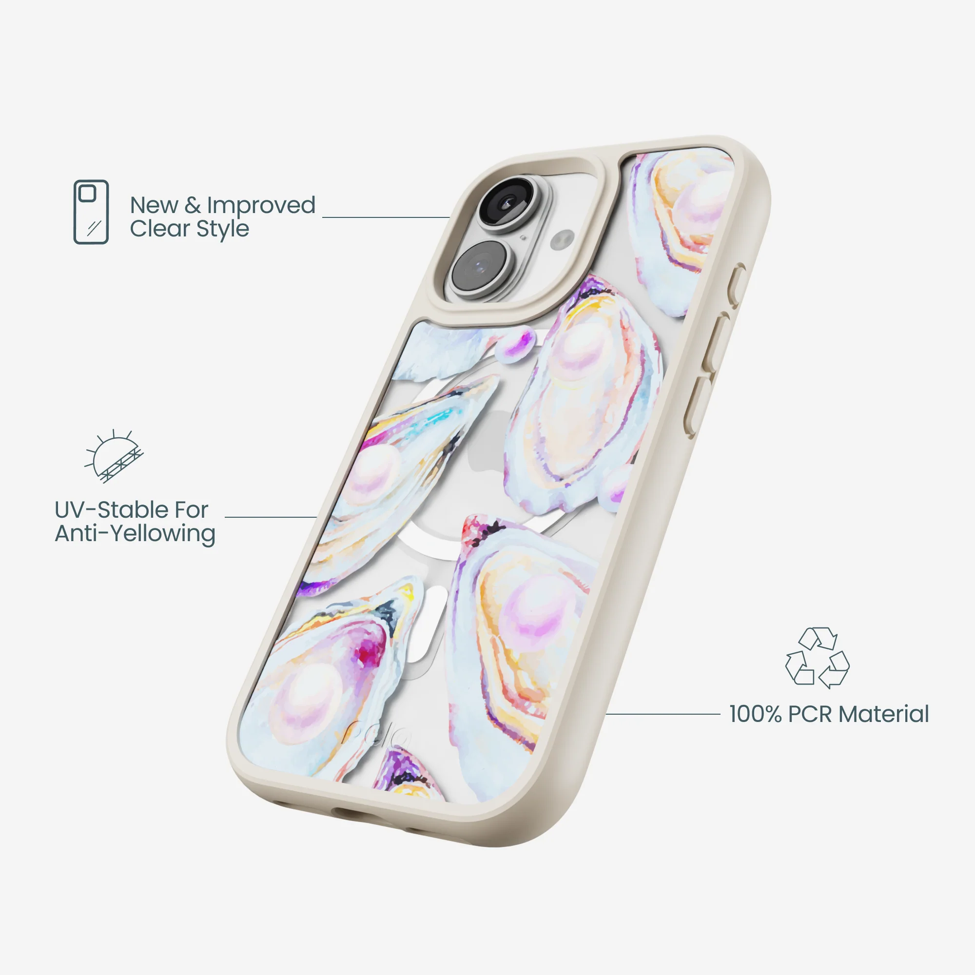 Clear Twilight Pearl iPhone 17 Case With London Fog Ridge (MagSafe included) - Image 4