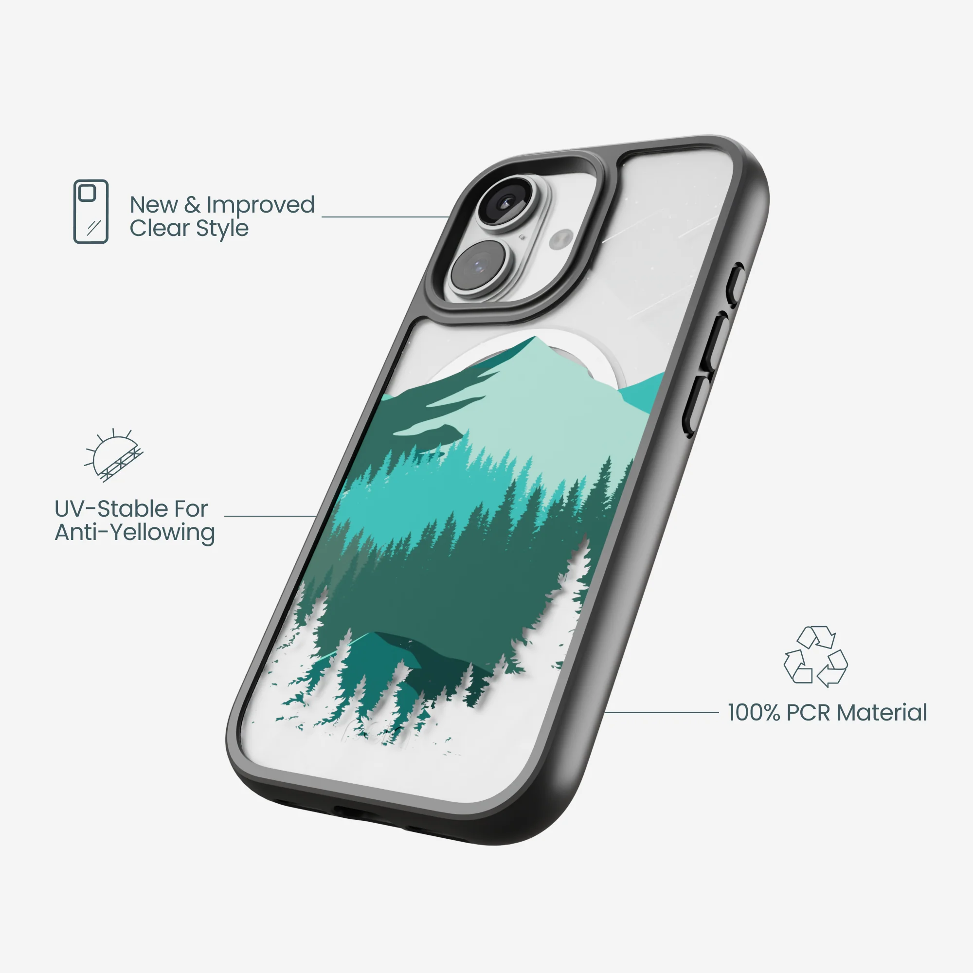 Clear Boreal iPhone 17 Case With Noir Ridge (MagSafe included) - Image 4