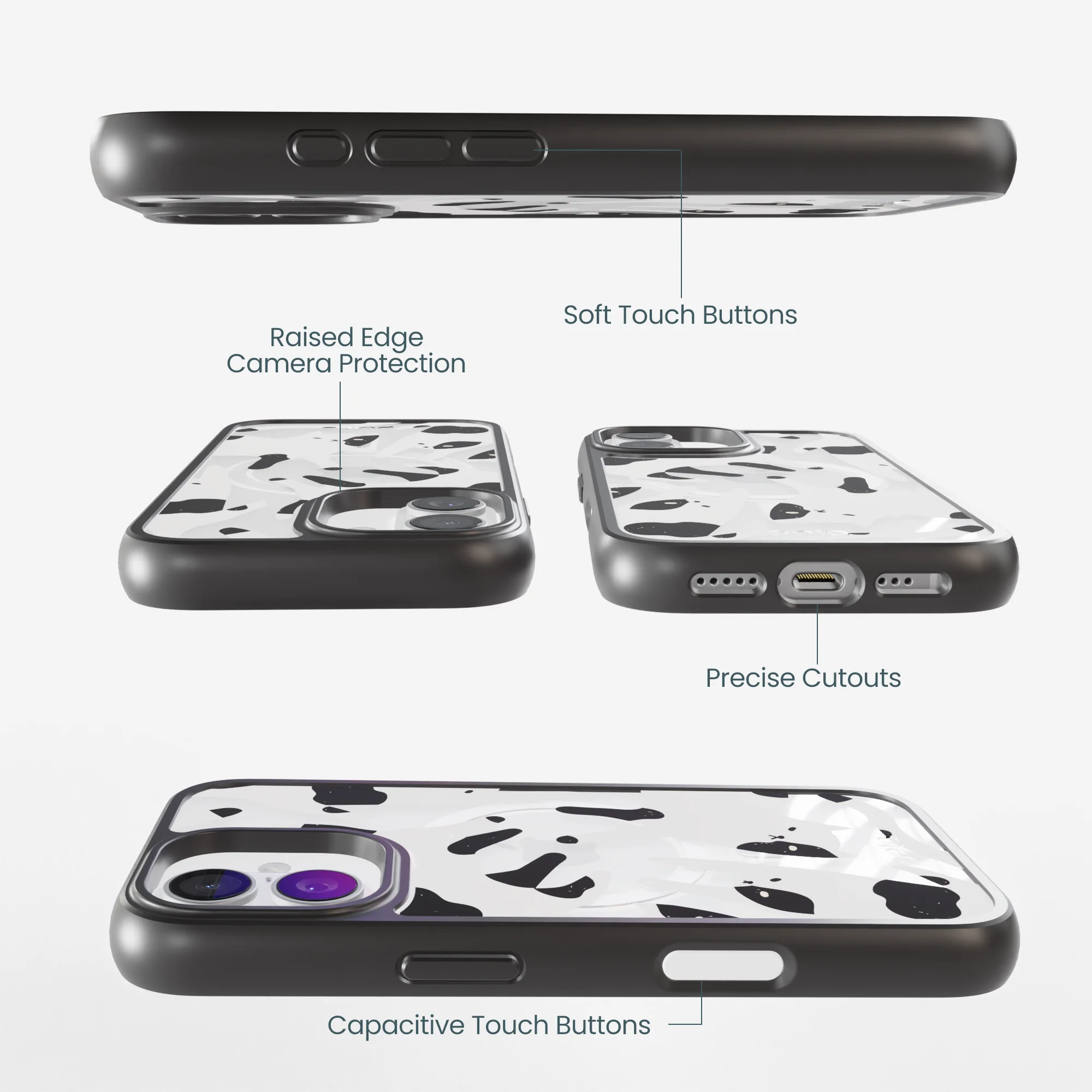 Clear Cat Cow iPhone 17 Case With Noir Ridge (MagSafe included) - Image 3