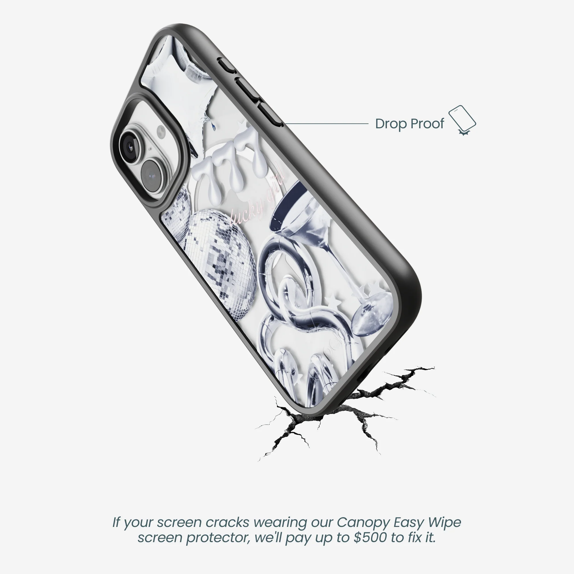 Clear Cosmic Luck iPhone 17 Case With Noir Ridge (MagSafe included) - Image 5