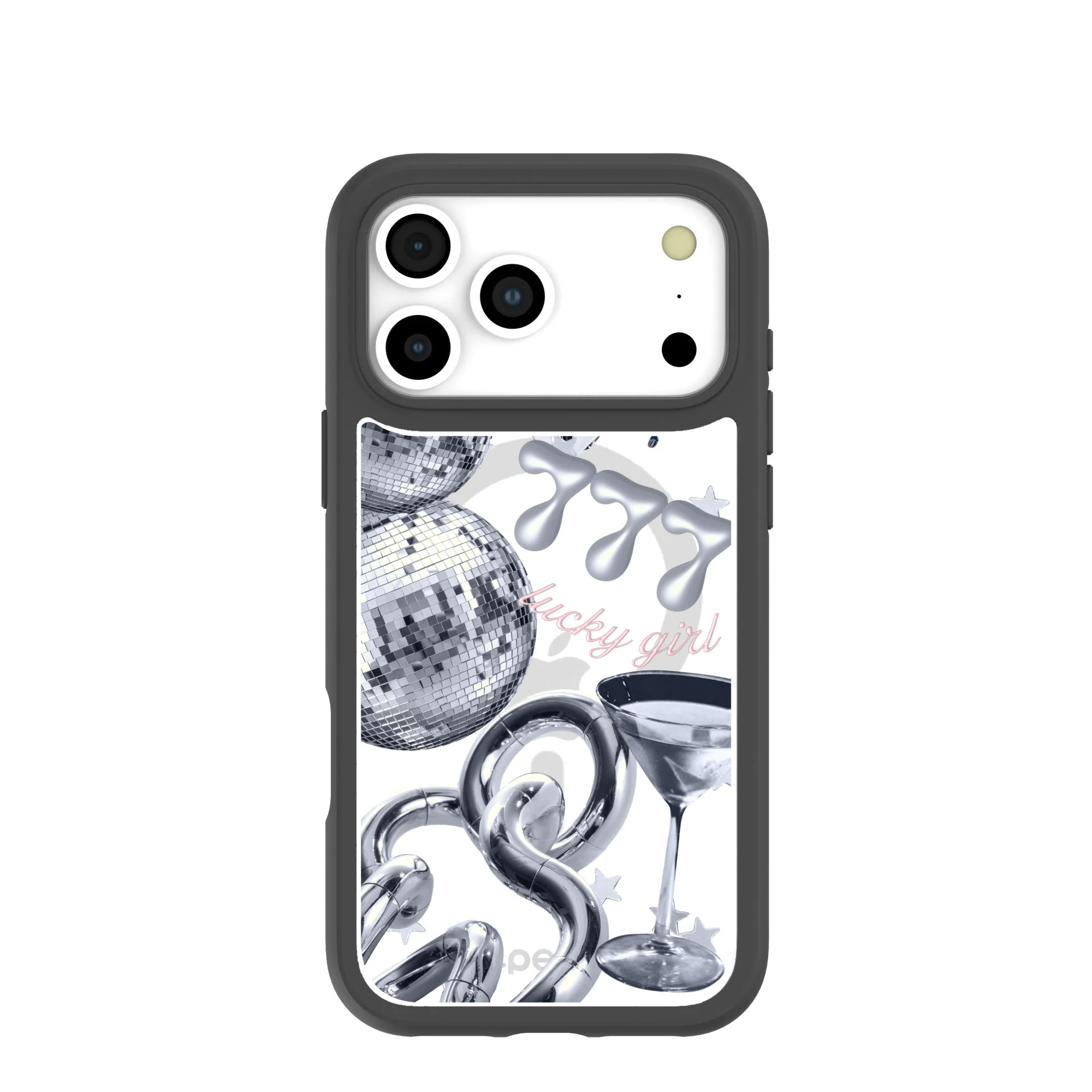 Clear Cosmic Luck iPhone 17 Pro Max Case With Noir Ridge (MagSafe included)