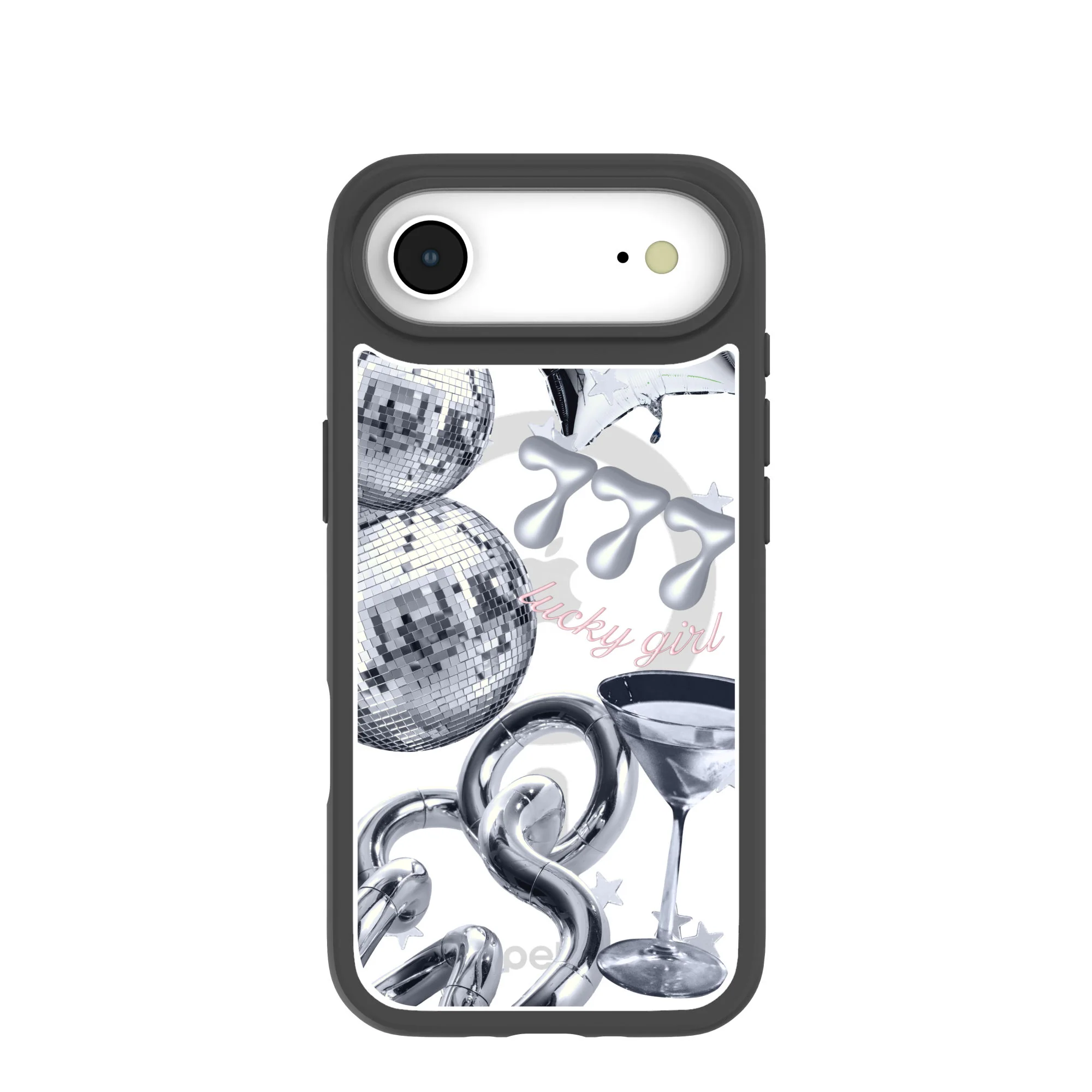 Clear Cosmic Luck iPhone Air Case With Noir Ridge (MagSafe included)