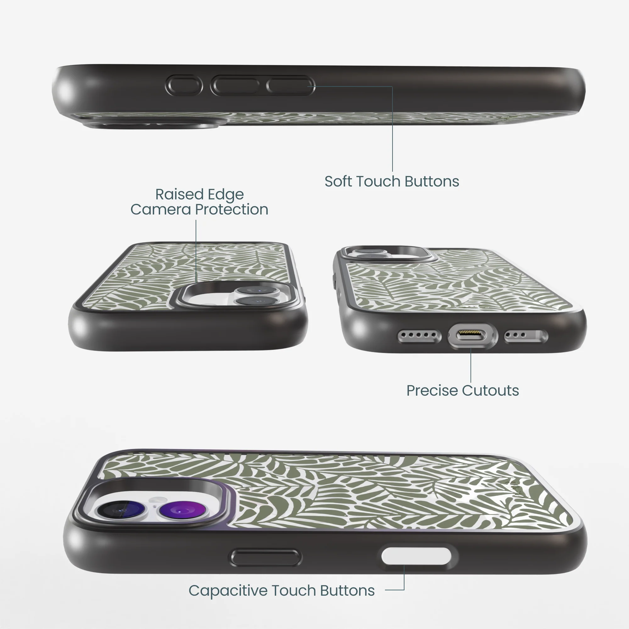 Clear Fern Dreams iPhone 17 Case With Noir Ridge (MagSafe included) - Image 3