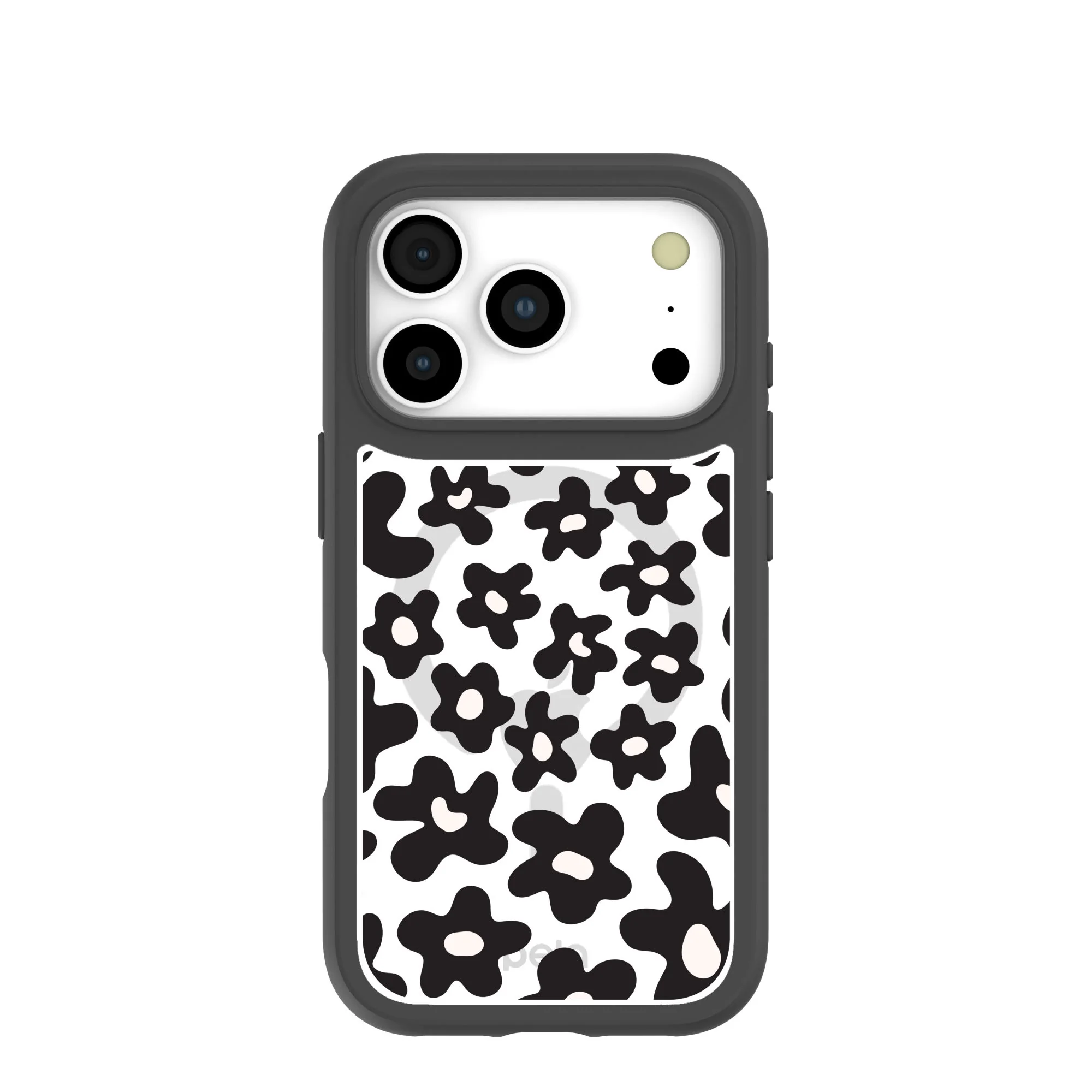 Clear Floral wall iPhone 17 Pro Case With Noir Ridge (MagSafe included)