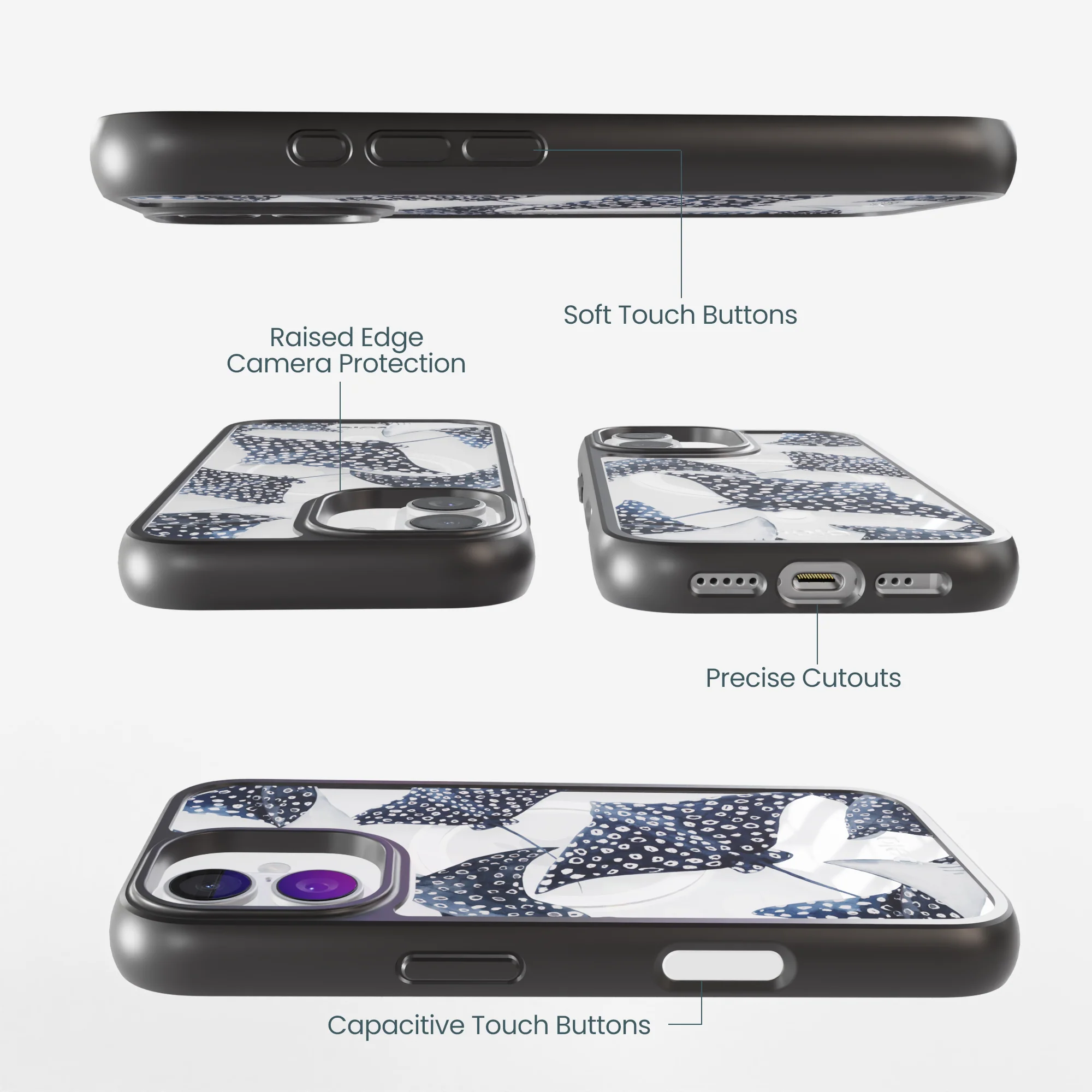 Clear Midnight Rays iPhone 17 Case With Noir Ridge (MagSafe included) - Image 3