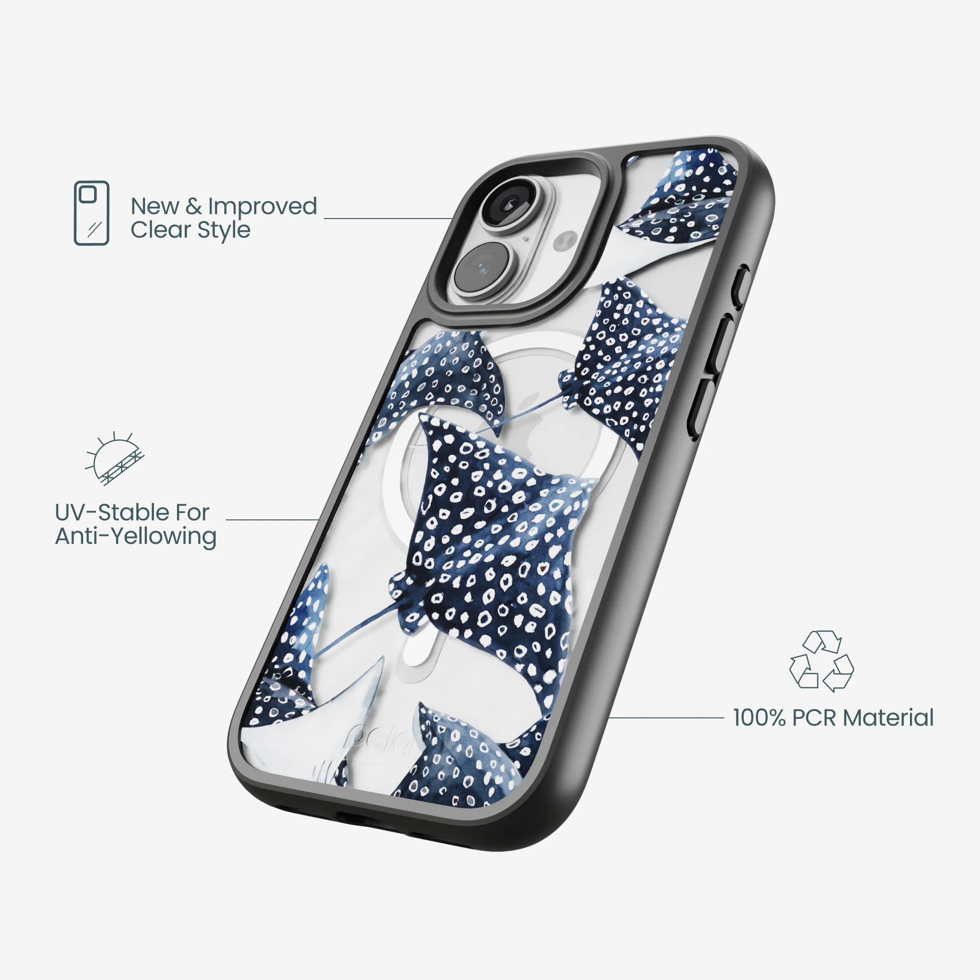 Clear Midnight Rays iPhone 17 Case With Noir Ridge (MagSafe included) - Image 4