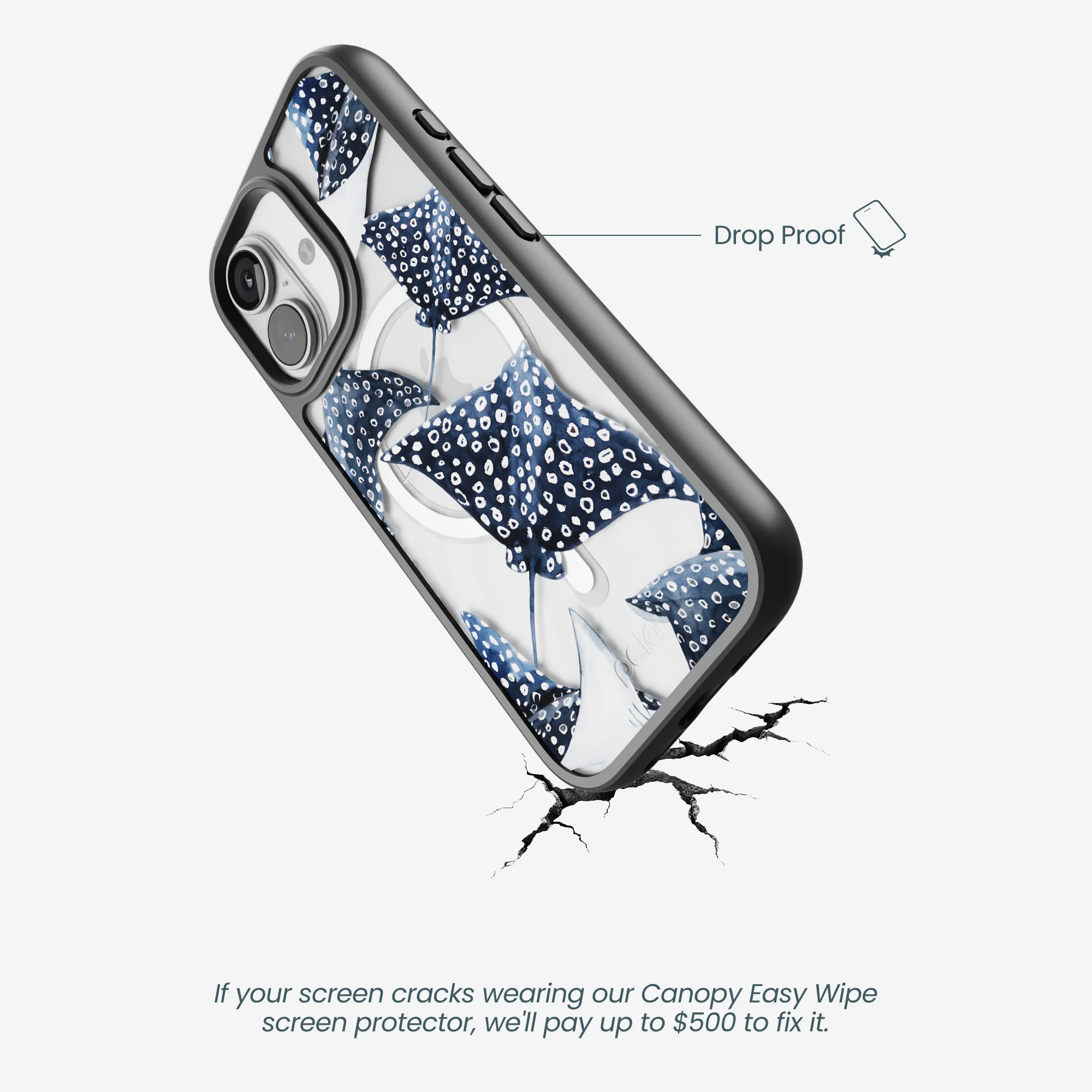 Clear Midnight Rays iPhone 17 Case With Noir Ridge (MagSafe included) - Image 5