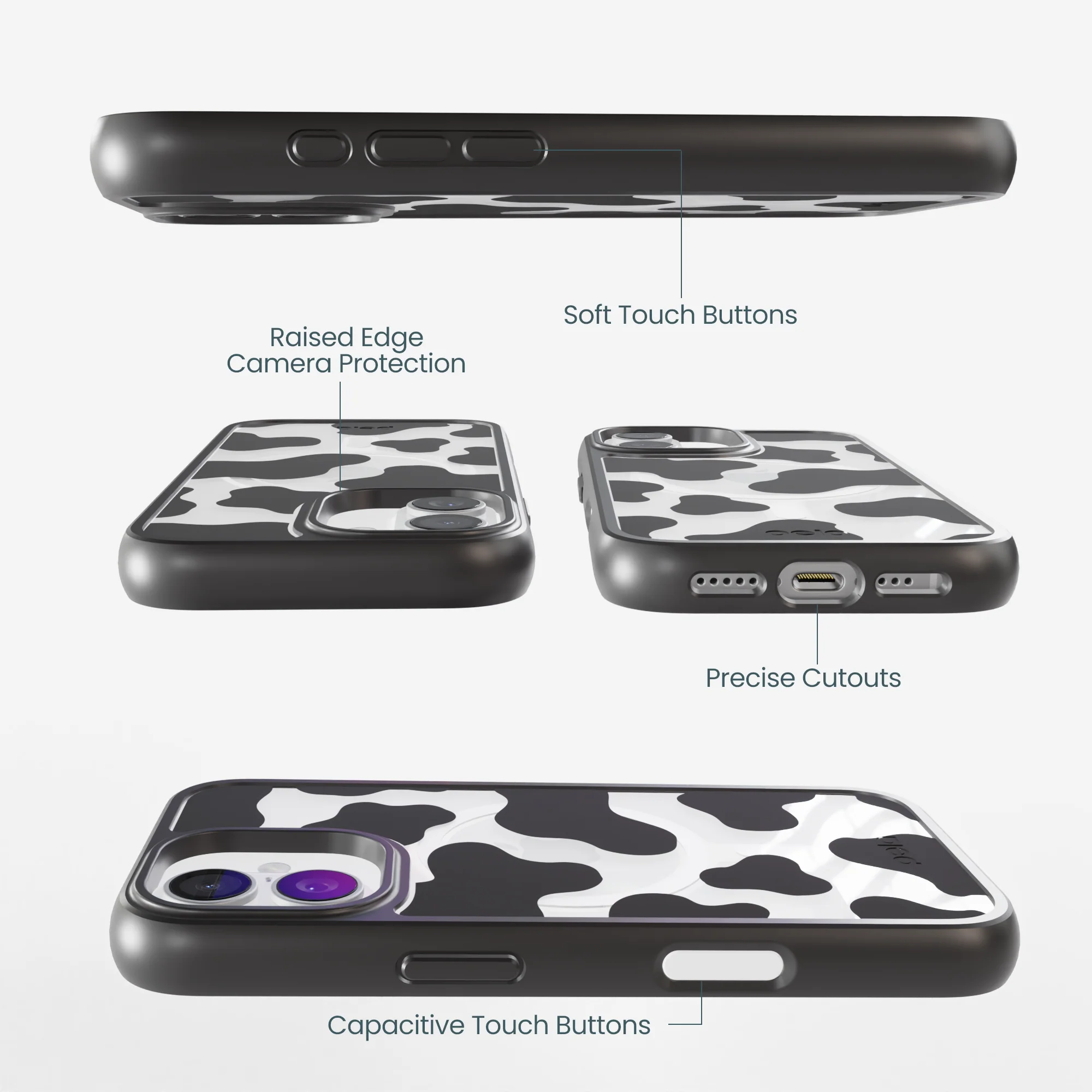 Clear Moo Mood iPhone 17 Case With Noir Ridge (MagSafe included) - Image 3