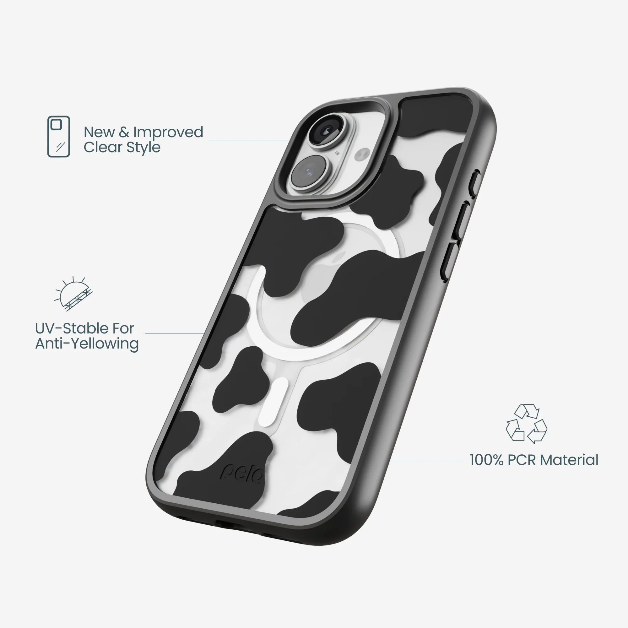 Clear Moo Mood iPhone 17 Case With Noir Ridge (MagSafe included) - Image 4