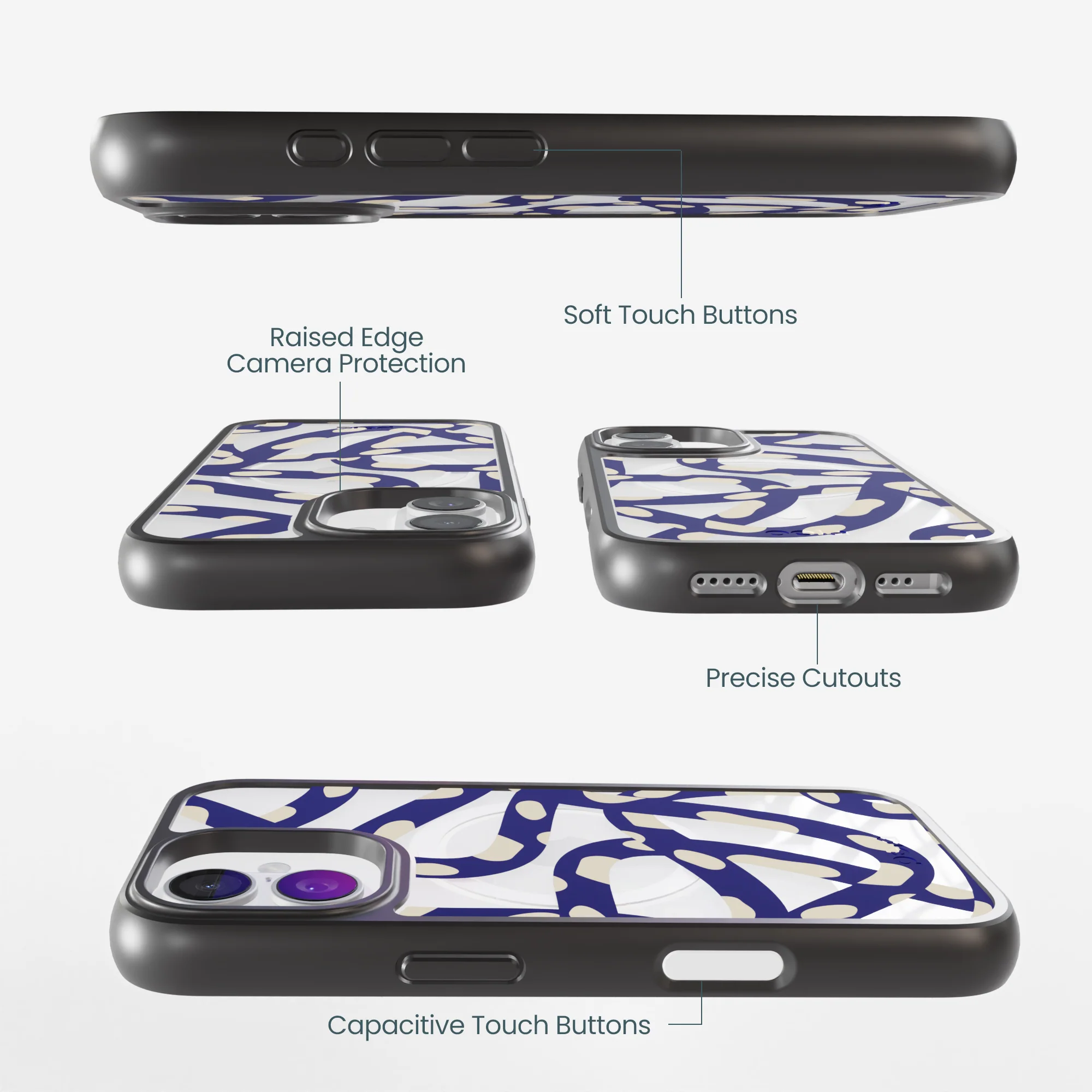 Clear Noodles iPhone 17 Case With Noir Ridge (MagSafe included) - Image 3