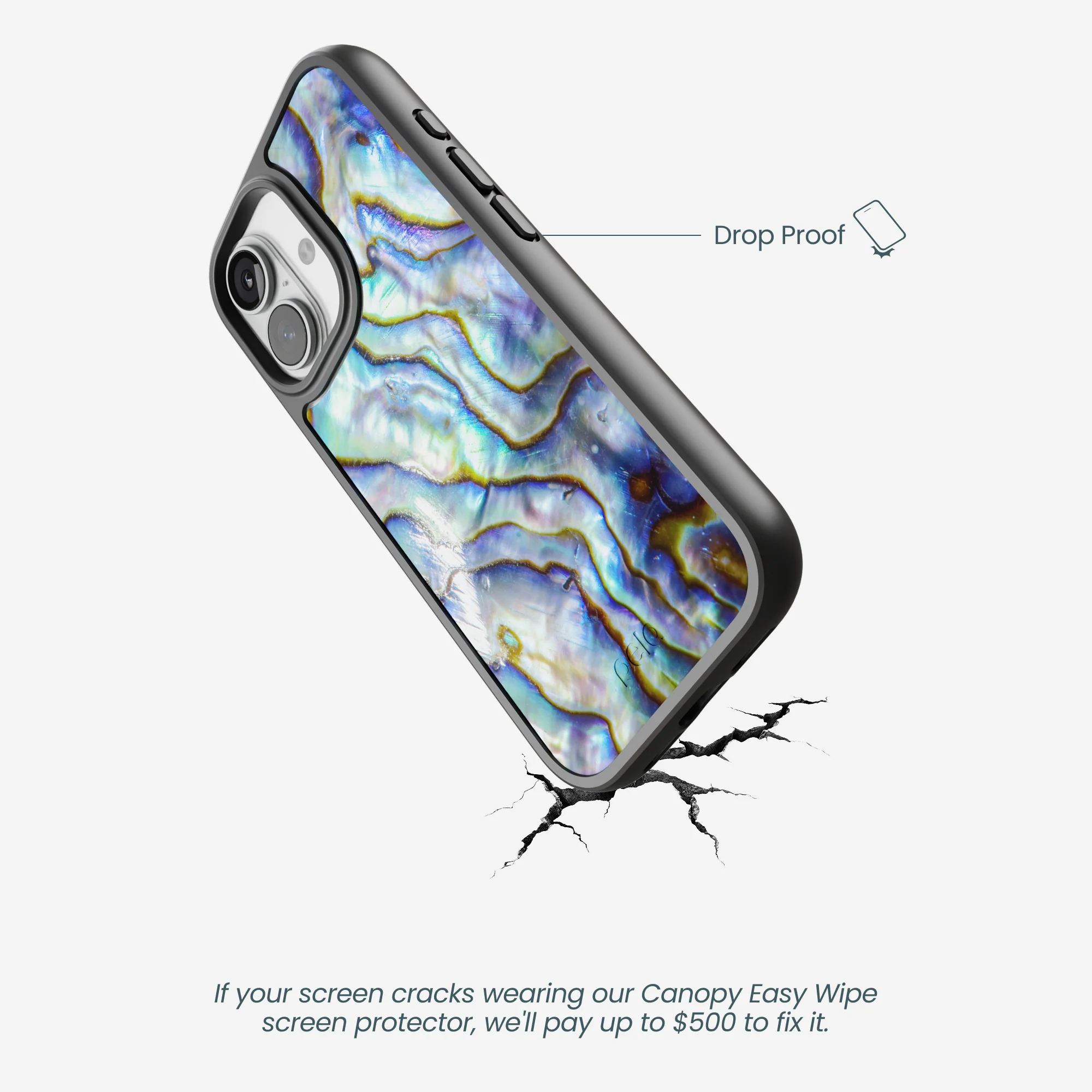 Clear Opal Tide iPhone 17 Case With Noir Ridge (MagSafe included) - Image 5