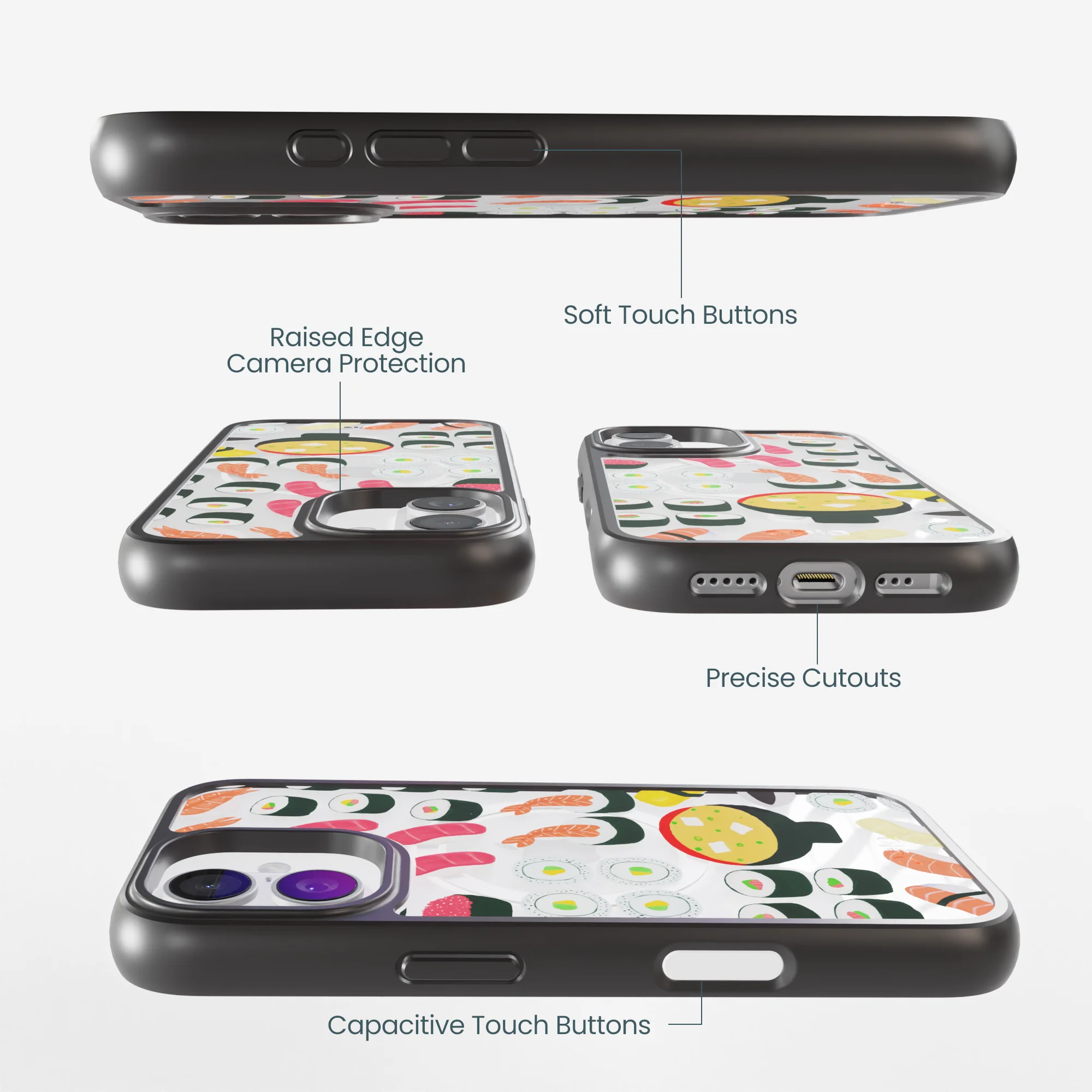 Clear Sushi Night iPhone 17 Case With Noir Ridge (MagSafe included) - Image 3