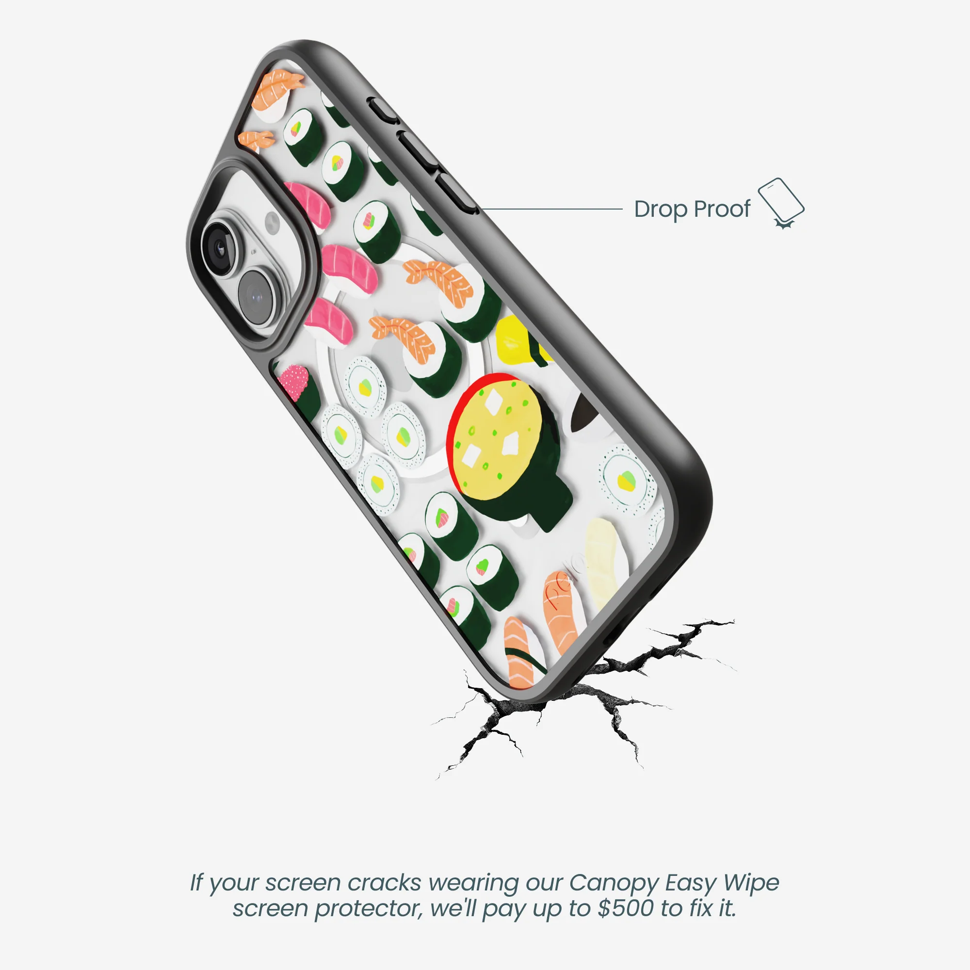 Clear Sushi Night iPhone 17 Case With Noir Ridge (MagSafe included) - Image 5