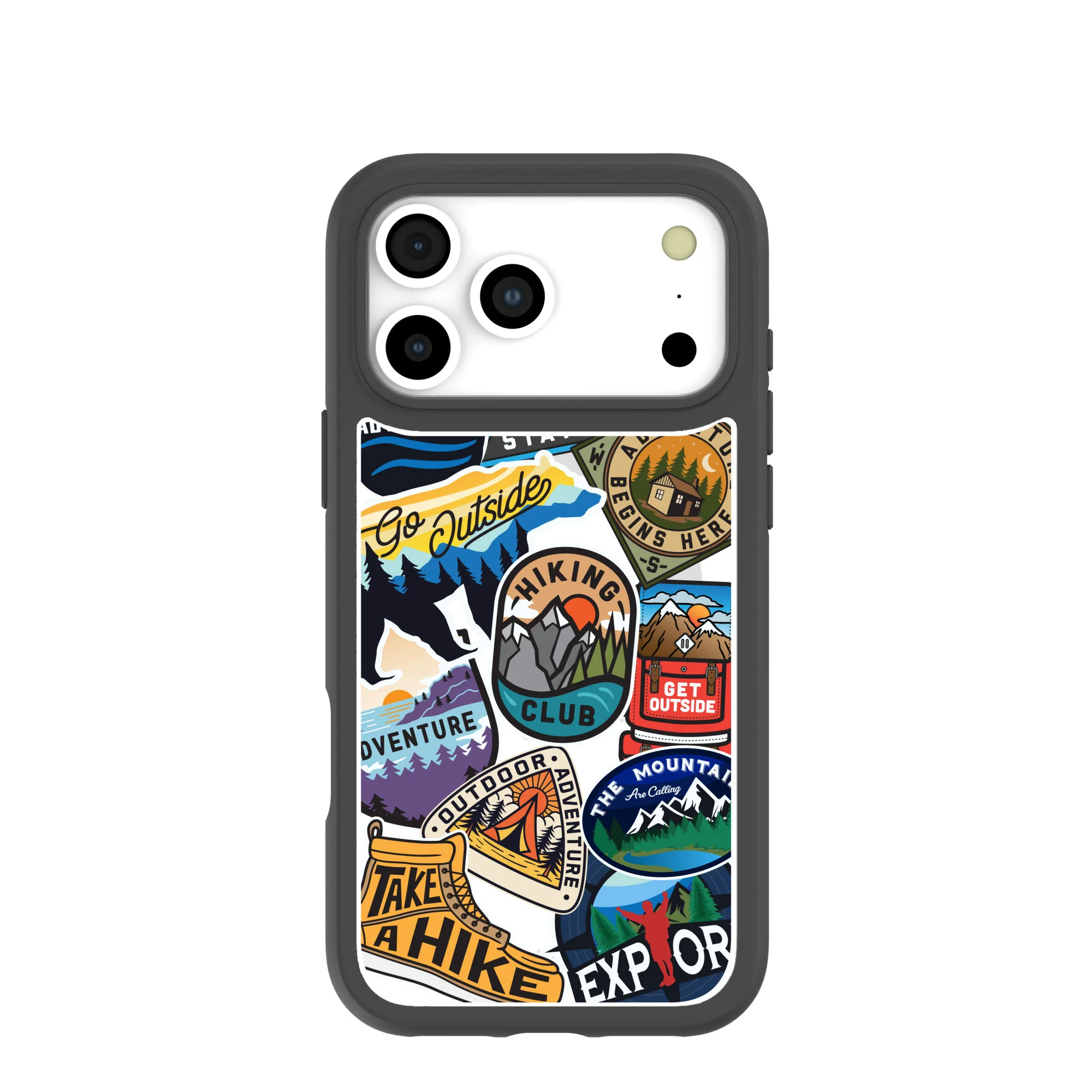 Clear Trail Stickers iPhone 17 Pro Max Case With Noir Ridge (MagSafe included)