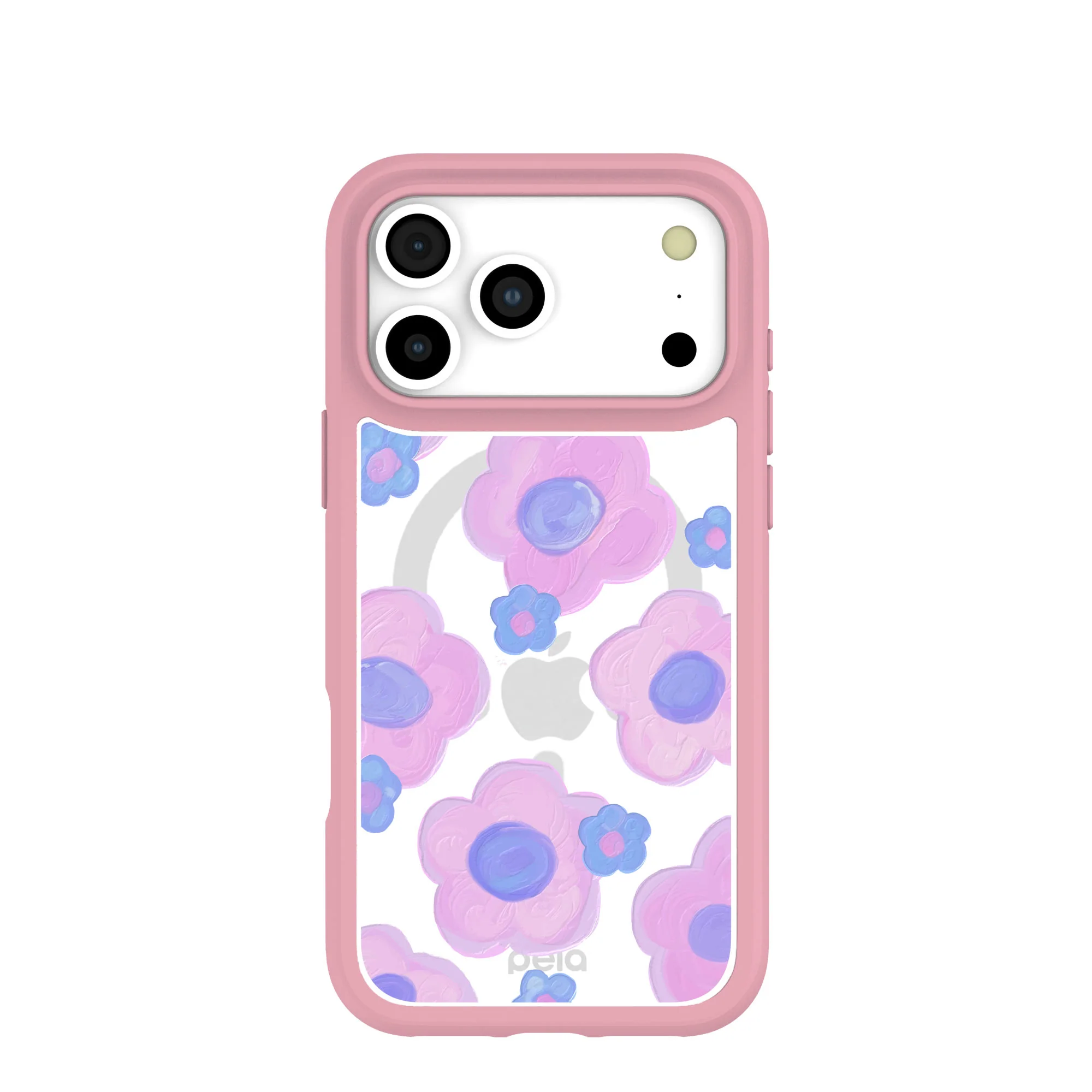 Clear Blush Bloom iPhone 17 Pro Max Case With Petal Pink Ridge (MagSafe included)