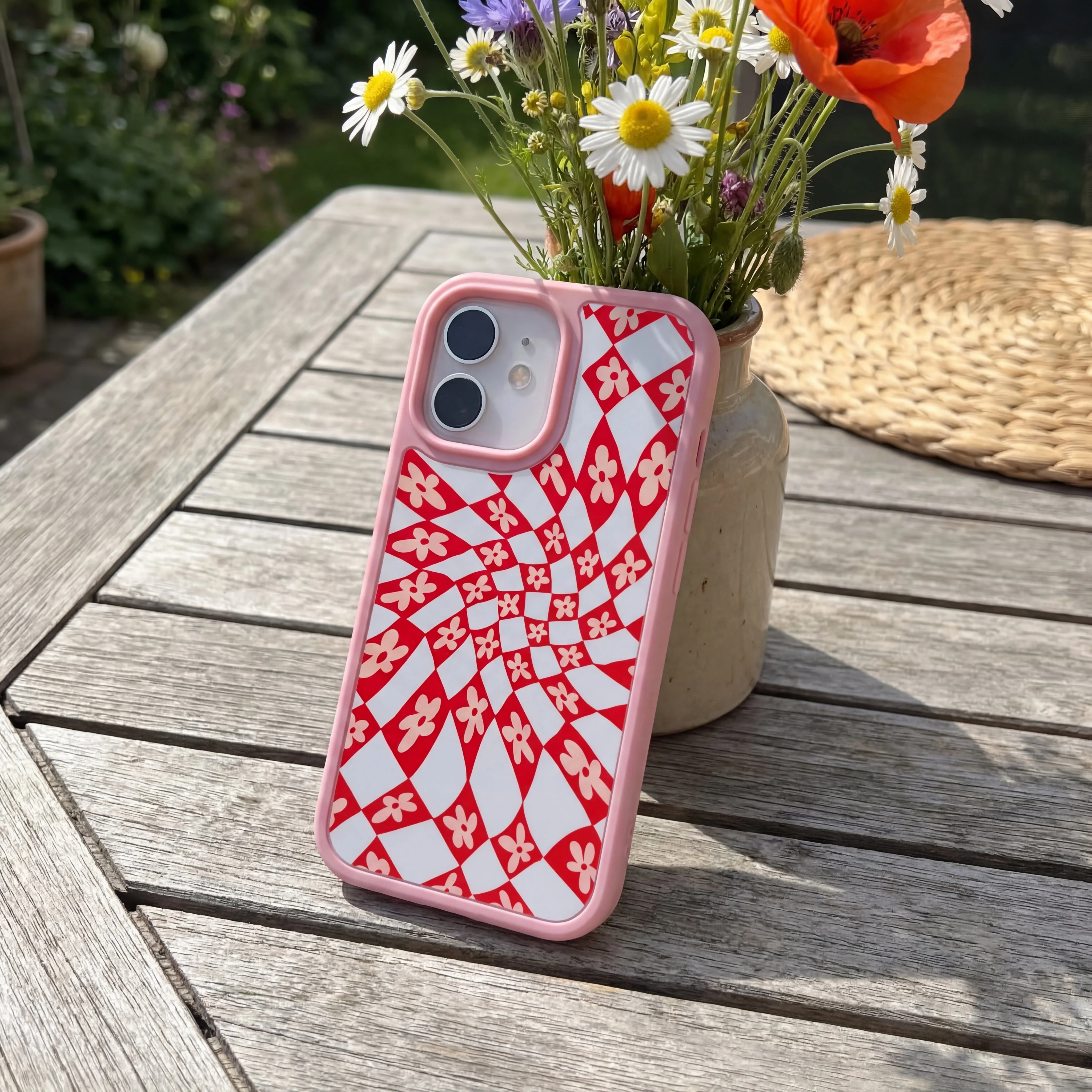 Clear Funky Fleurs iPhone Air Case With Petal Pink Ridge (MagSafe included) - Image 2