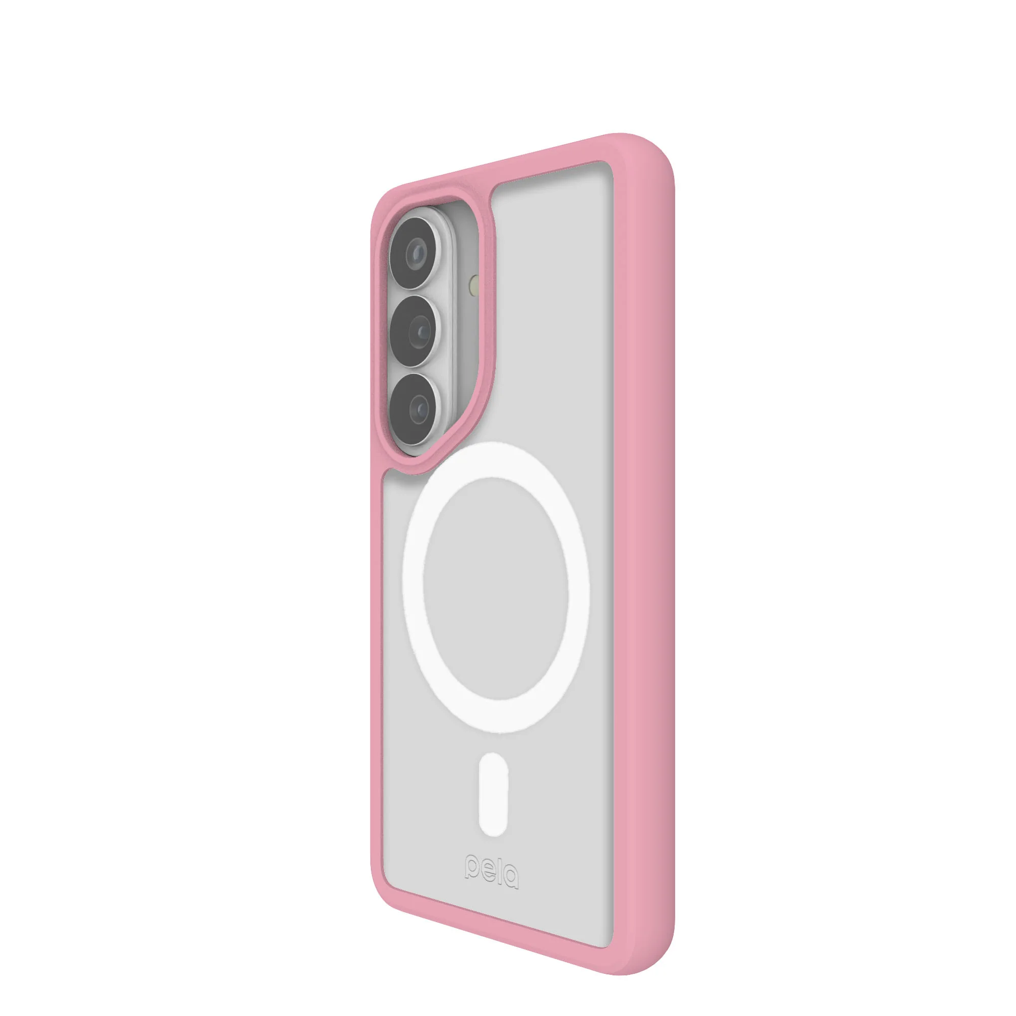 Clear Samsung Galaxy S26 Case with Petal Pink Ridge (Magnetic Charging Included) - Image 2