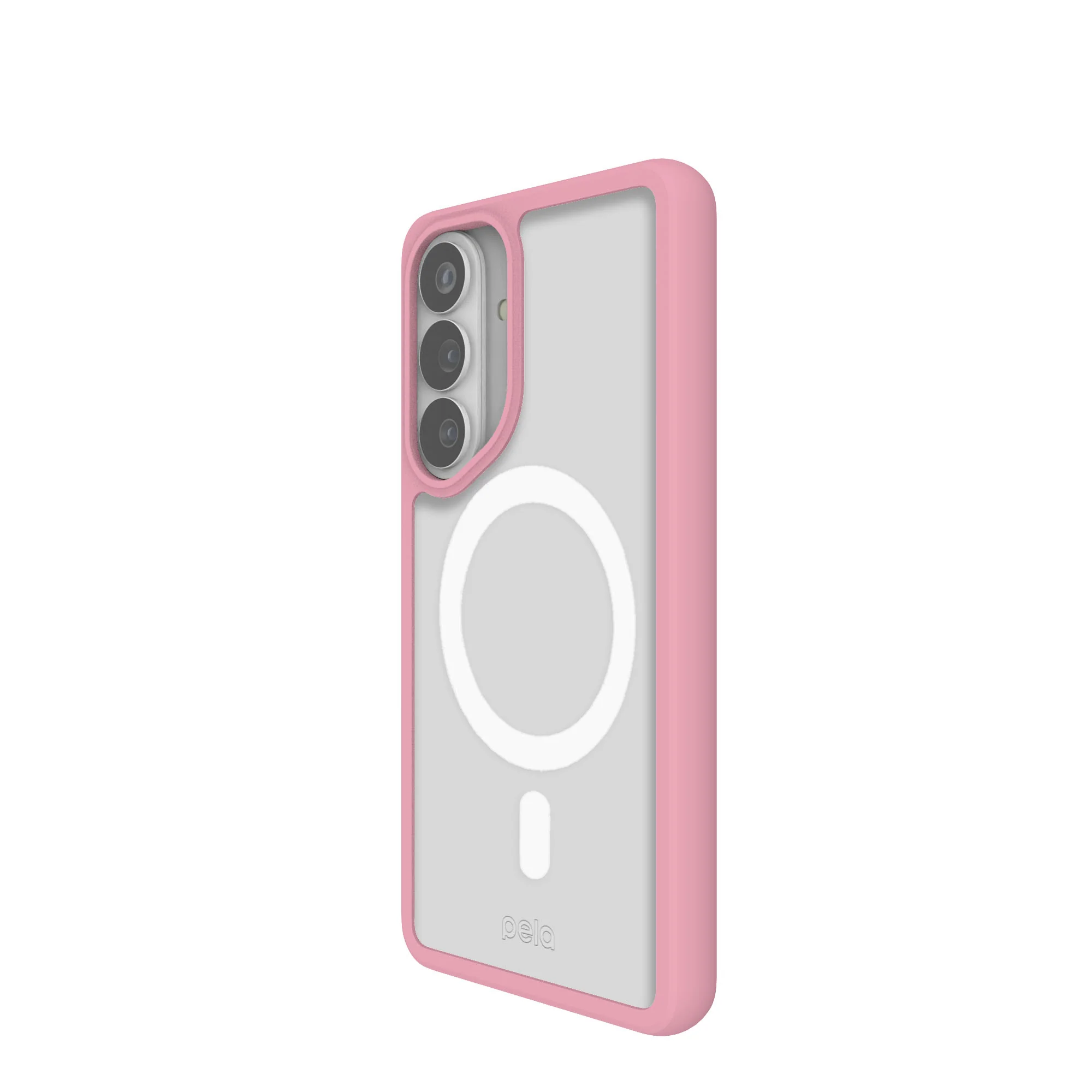 Clear Samsung Galaxy S26+(Plus) Case with Petal Pink Ridge (Magnetic Charging Included) - Image 2
