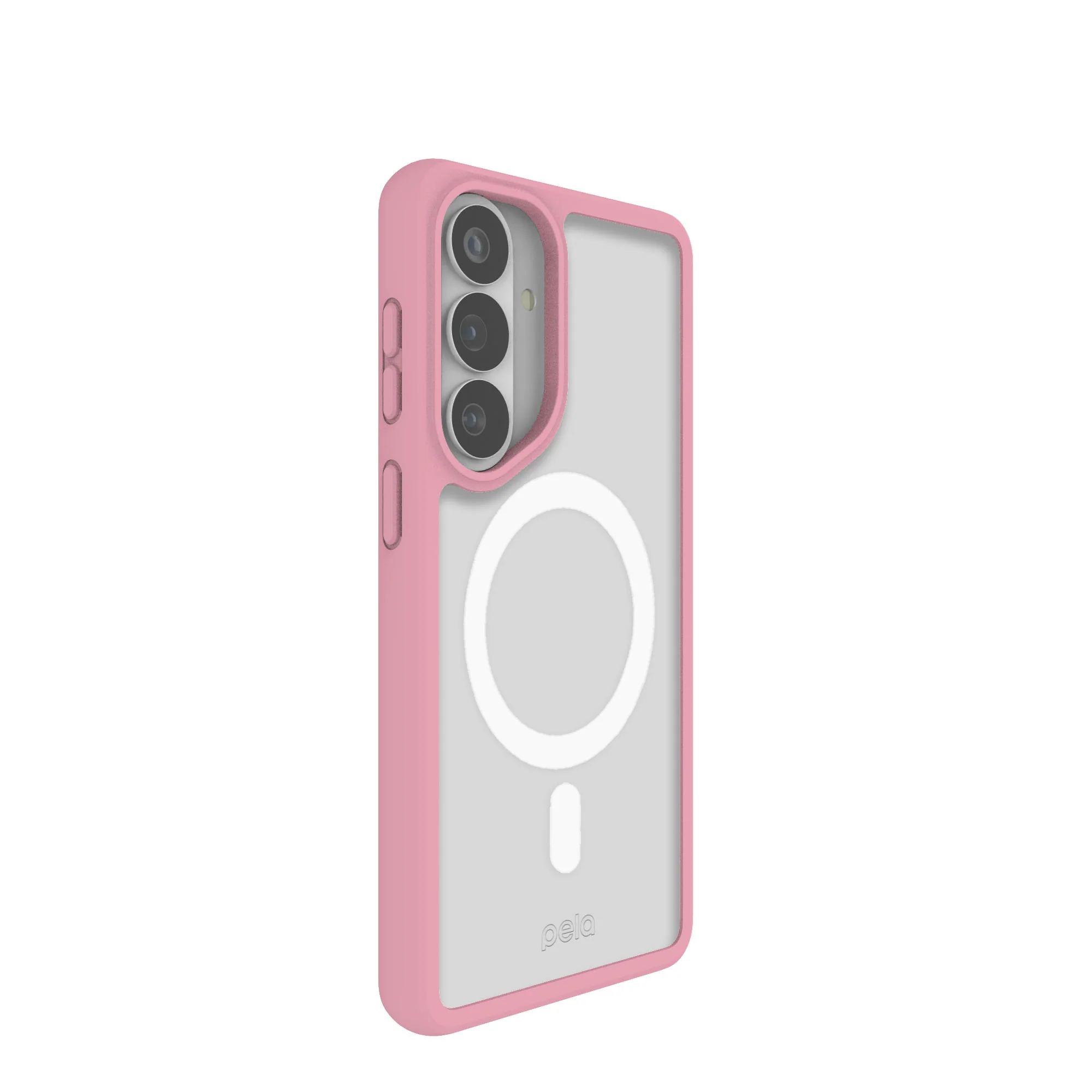 Clear Samsung Galaxy S26+(Plus) Case with Petal Pink Ridge (Magnetic Charging Included) - Image 4