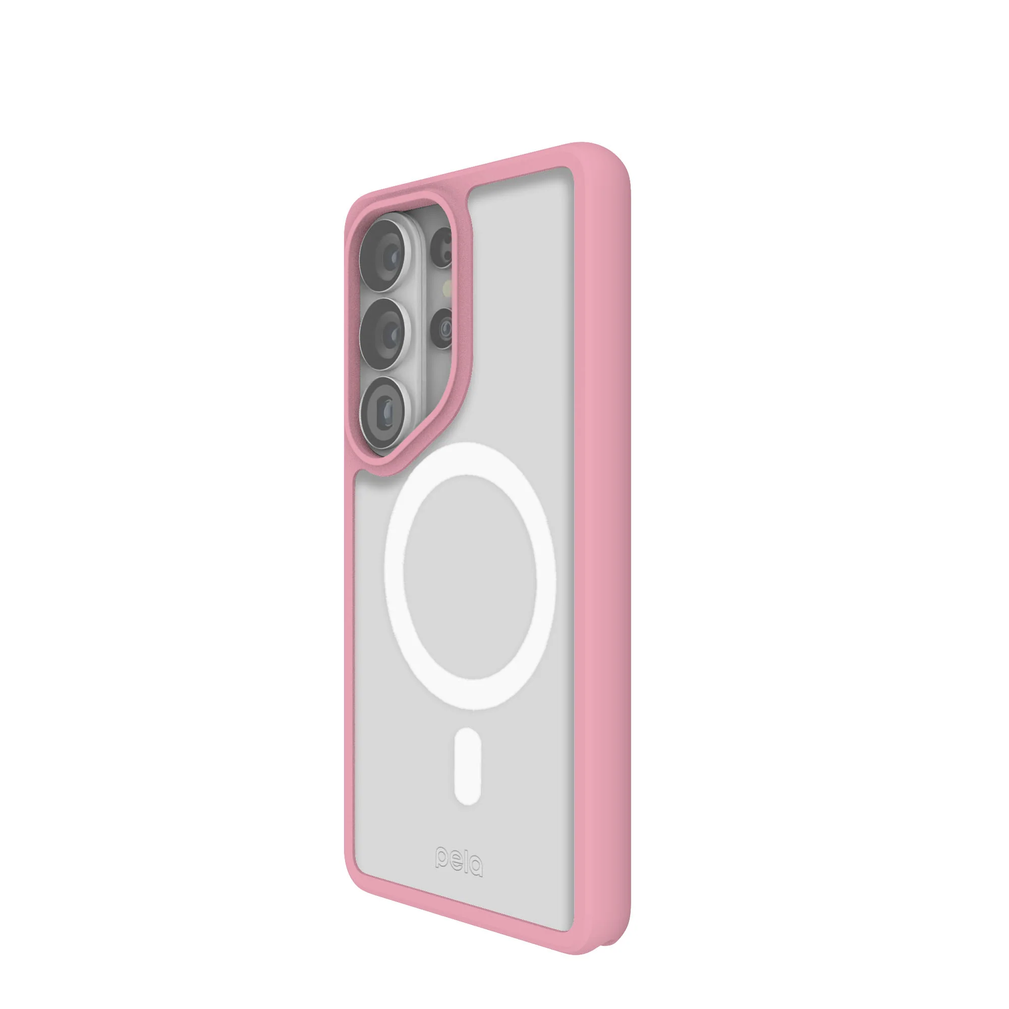Clear Samsung Galaxy S26 Ultra Case with Petal Pink Ridge (Magnetic Charging Included) - Image 2