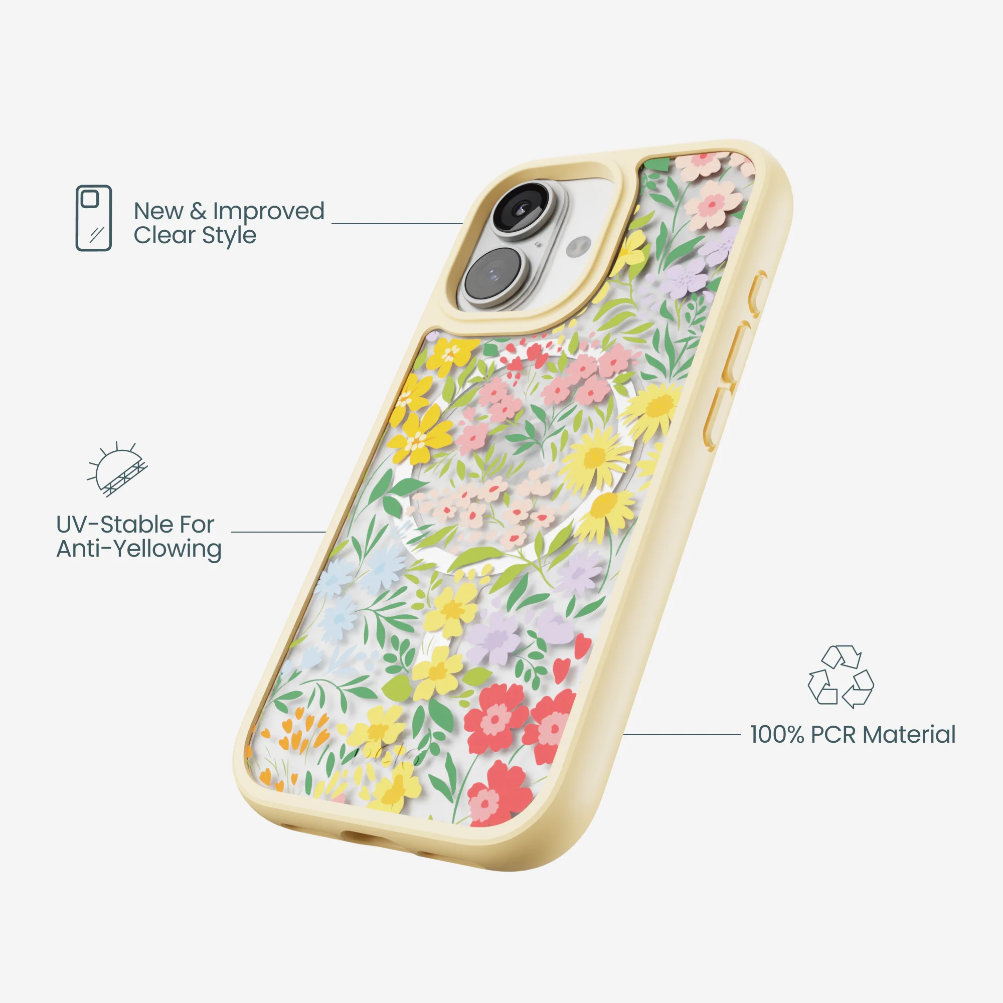 Clear Blooming Wild iPhone 17 Case With Sunbeam Ridge (MagSafe included) - Image 4