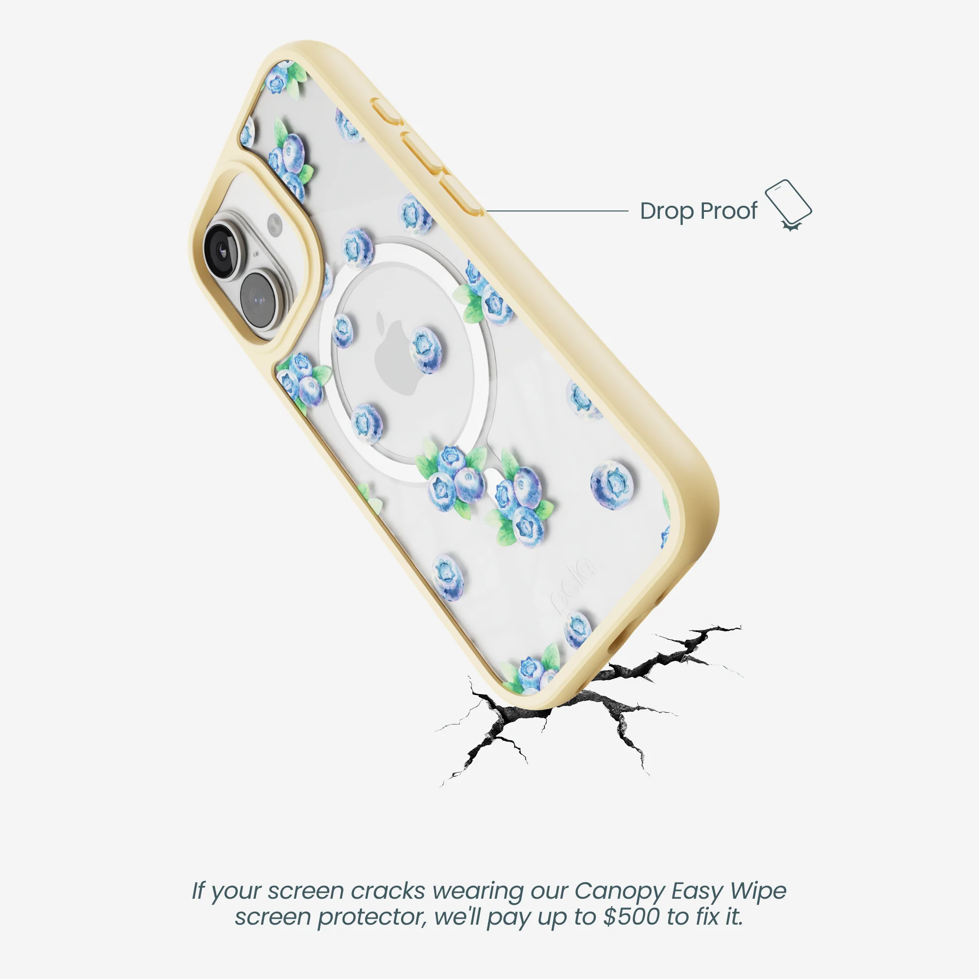 Clear Blueberry Pop iPhone 17 Case With Sunbeam Ridge (MagSafe included) - Image 5