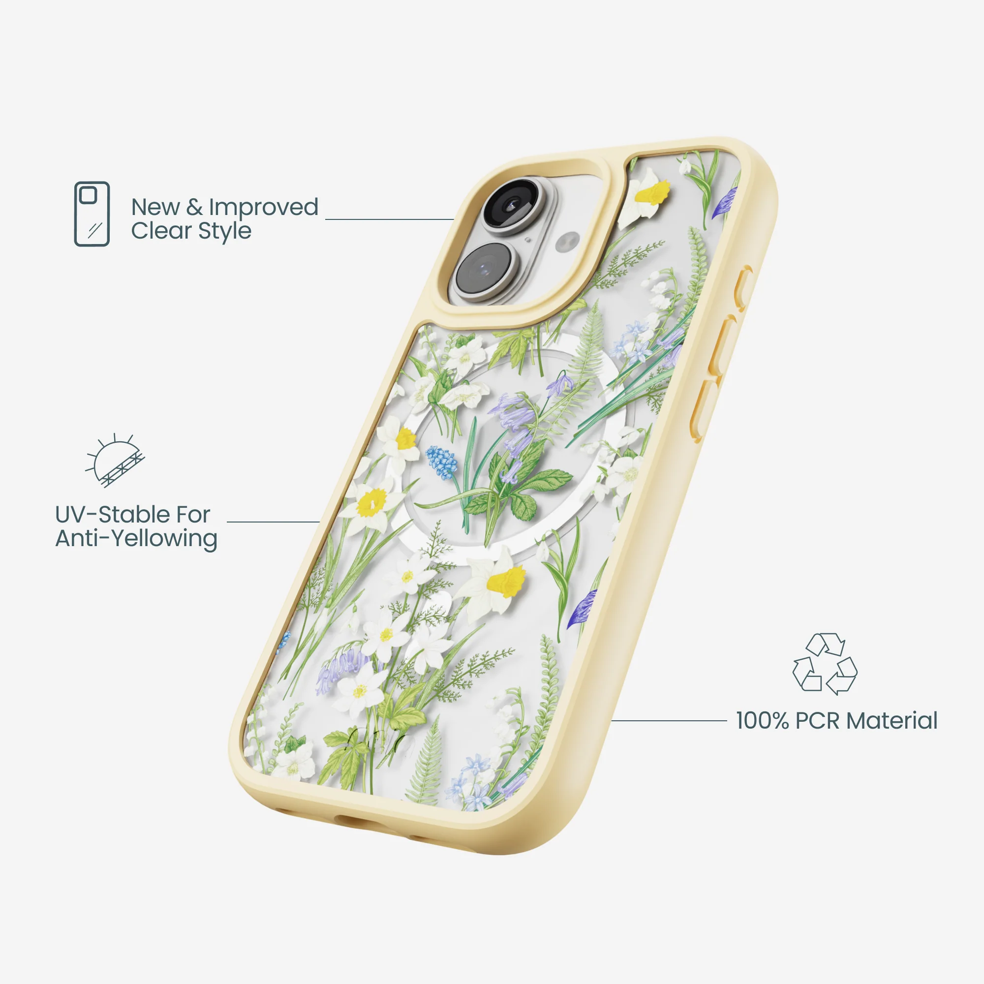 Clear Daffodil Bouquet iPhone 17 Case With Sunbeam Ridge (MagSafe included) - Image 4