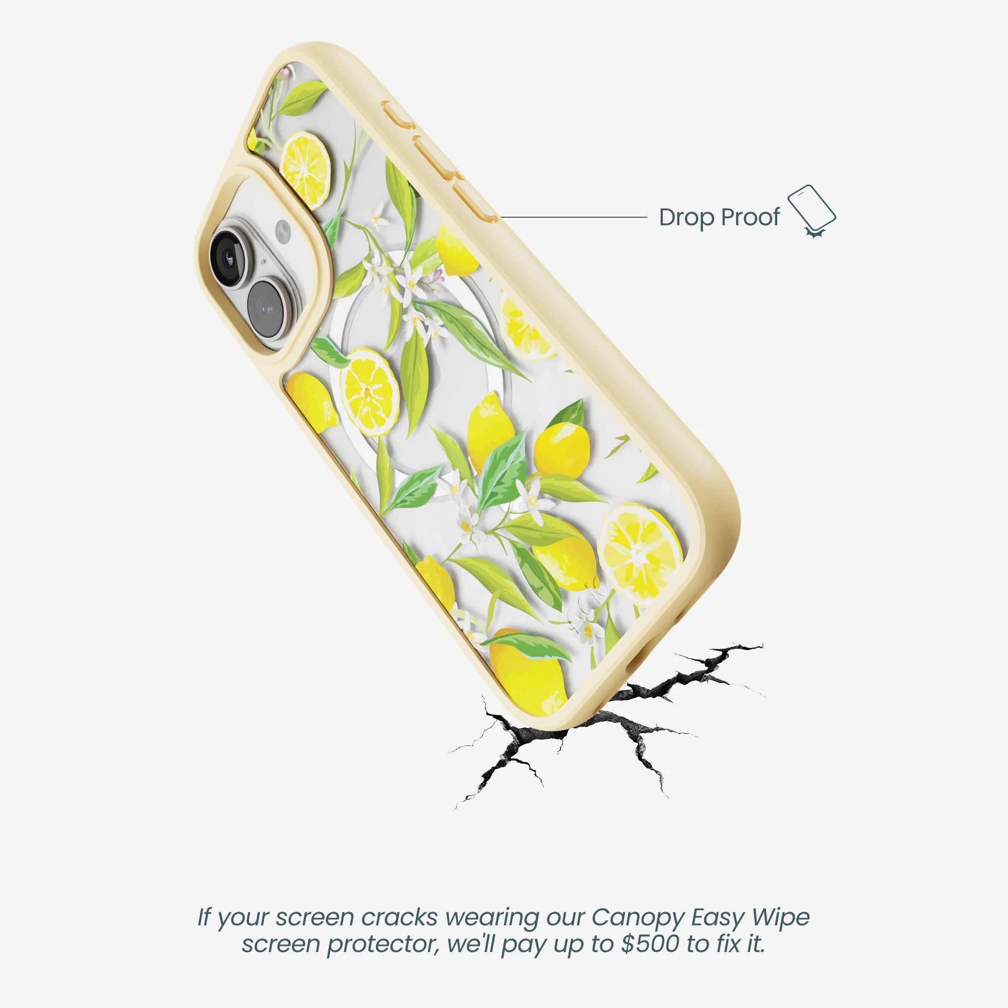 Clear Lemon Bloom iPhone 17 Case With Sunbeam Ridge (MagSafe included) - Image 5