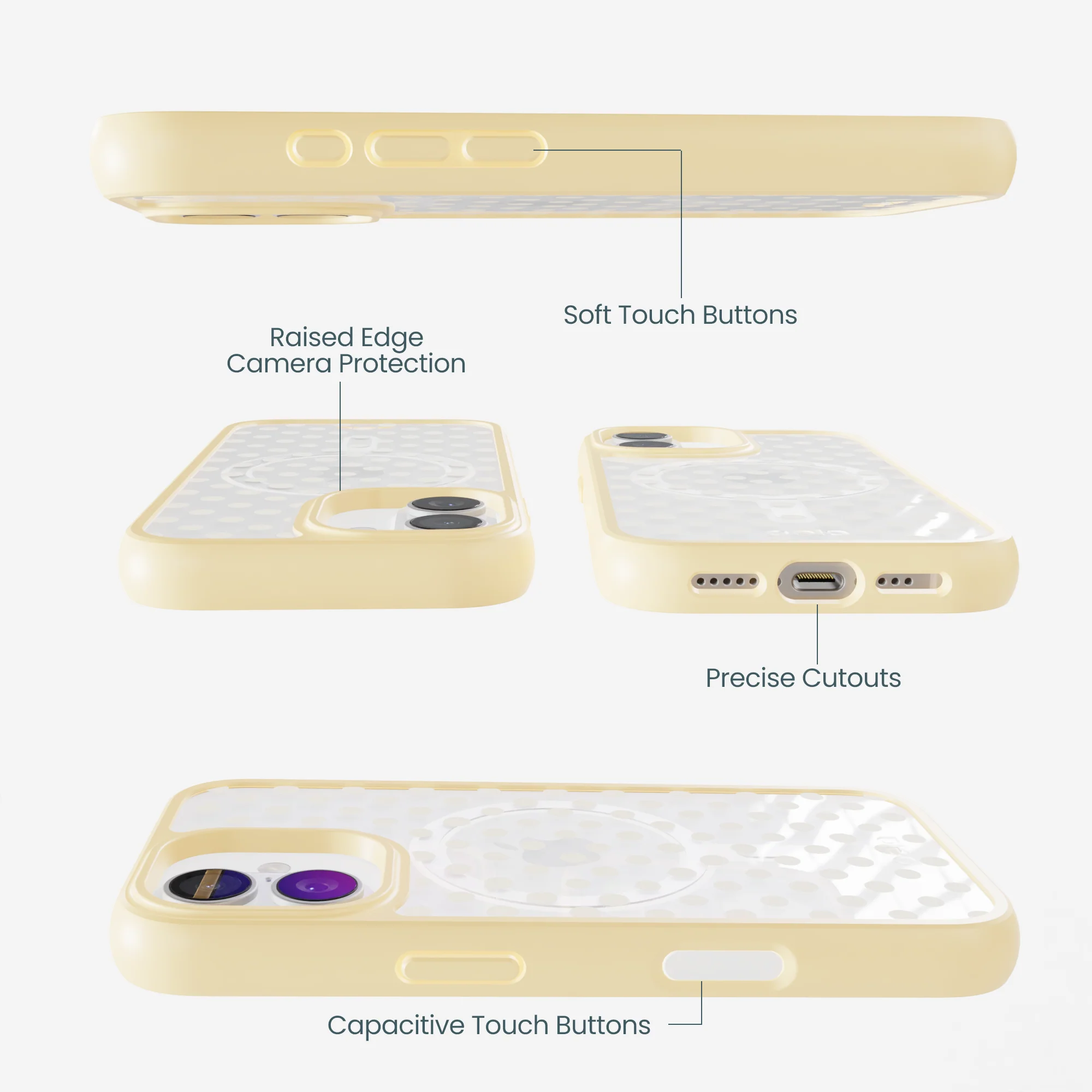 Clear Sugar Dots iPhone 17 Case With Sunbeam Ridge (MagSafe included) - Image 3