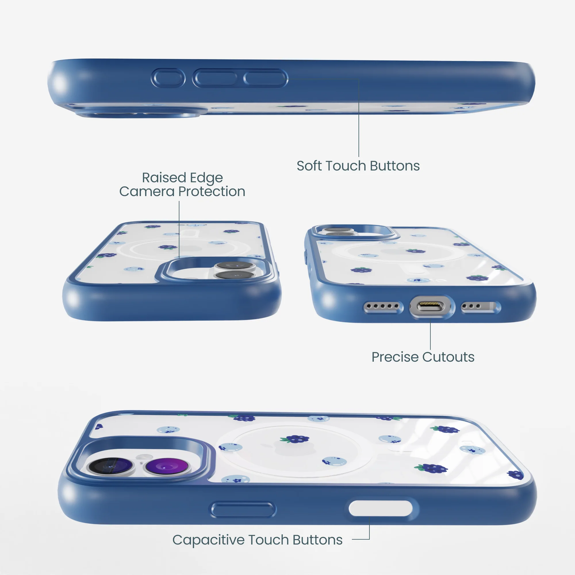 Clear Black and Blue iPhone 17 Case With True Blue Ridge (MagSafe included) - Image 3