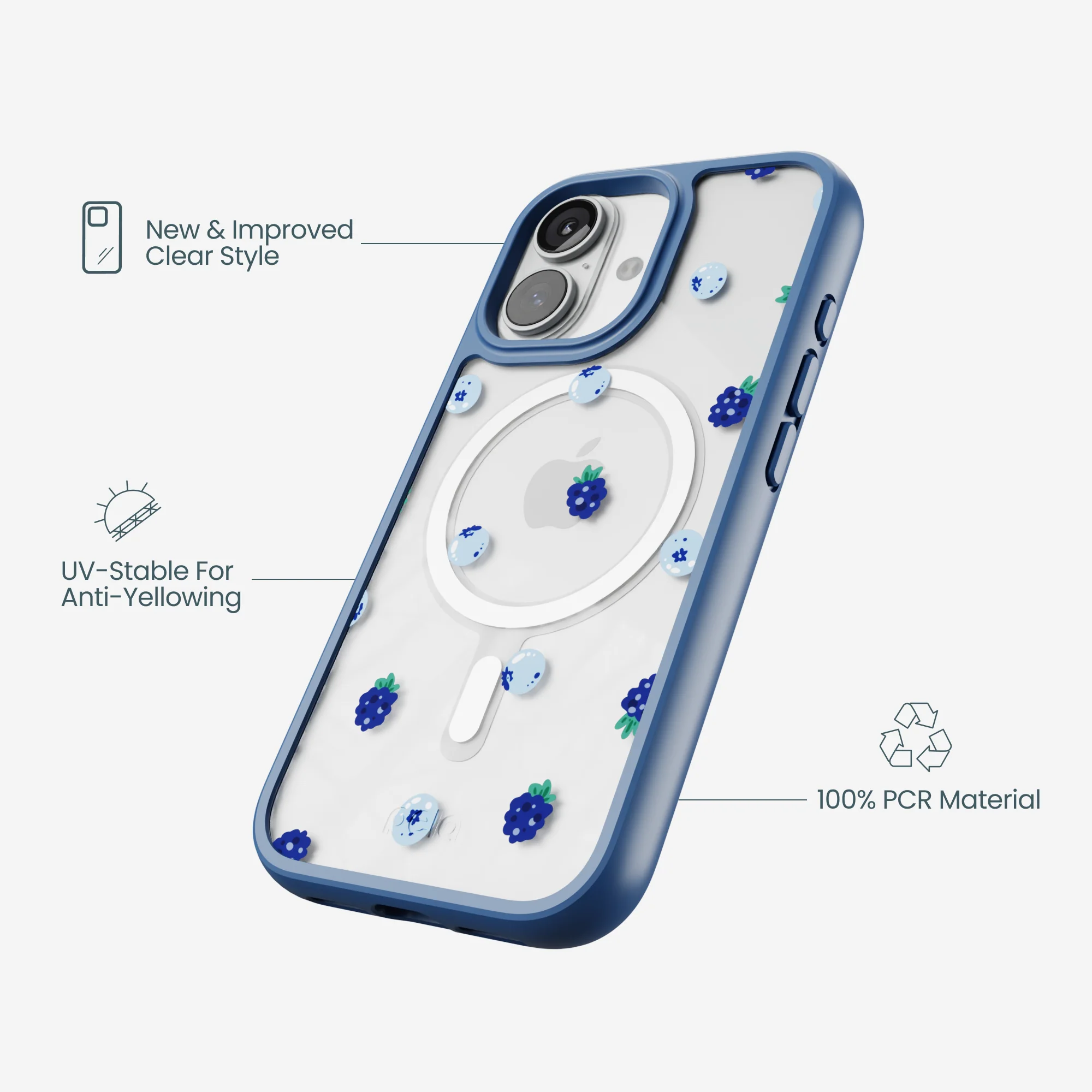 Clear Black and Blue iPhone 17 Case With True Blue Ridge (MagSafe included) - Image 4