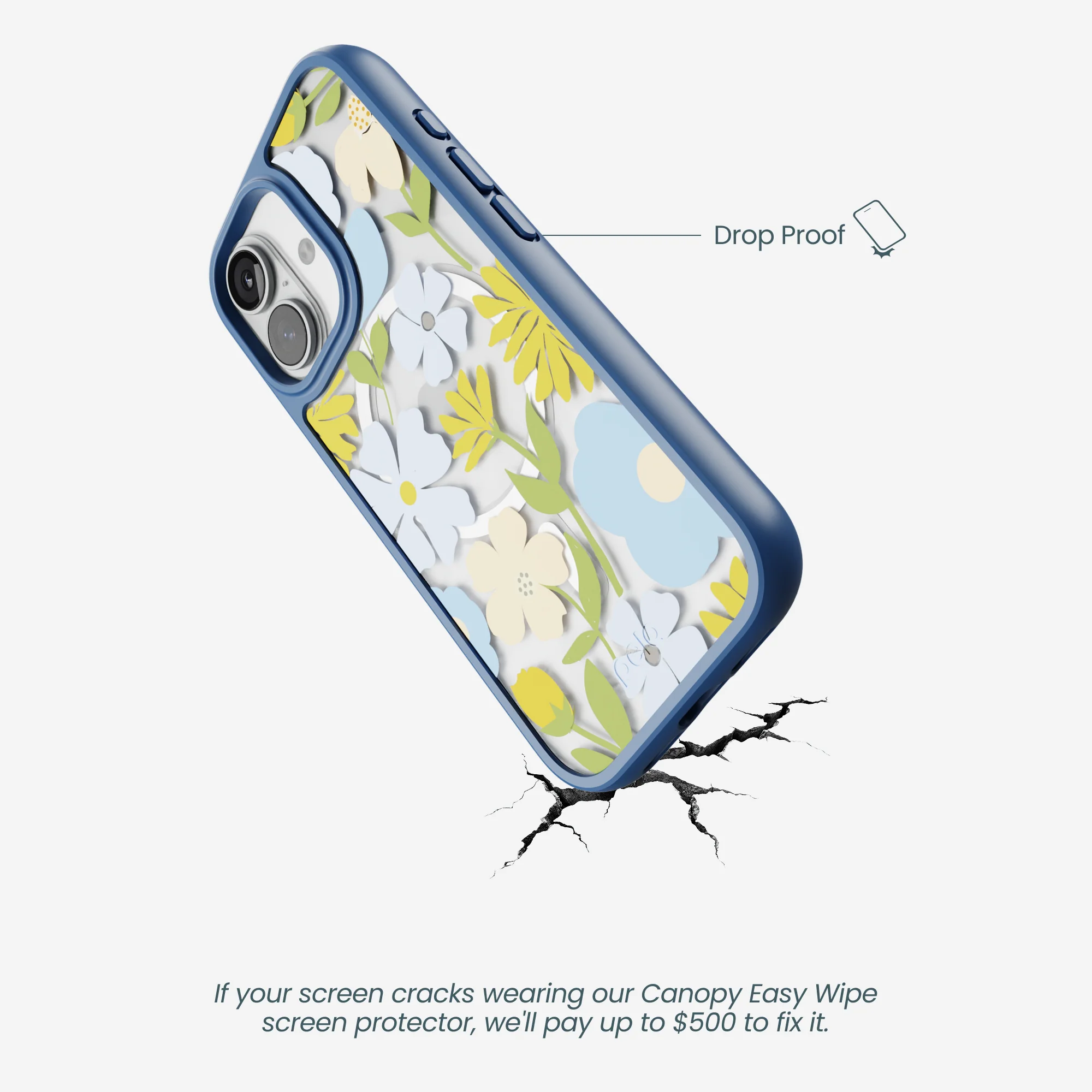 Clear Blossom Trail iPhone 17 Case With True Blue Ridge (MagSafe included) - Image 5