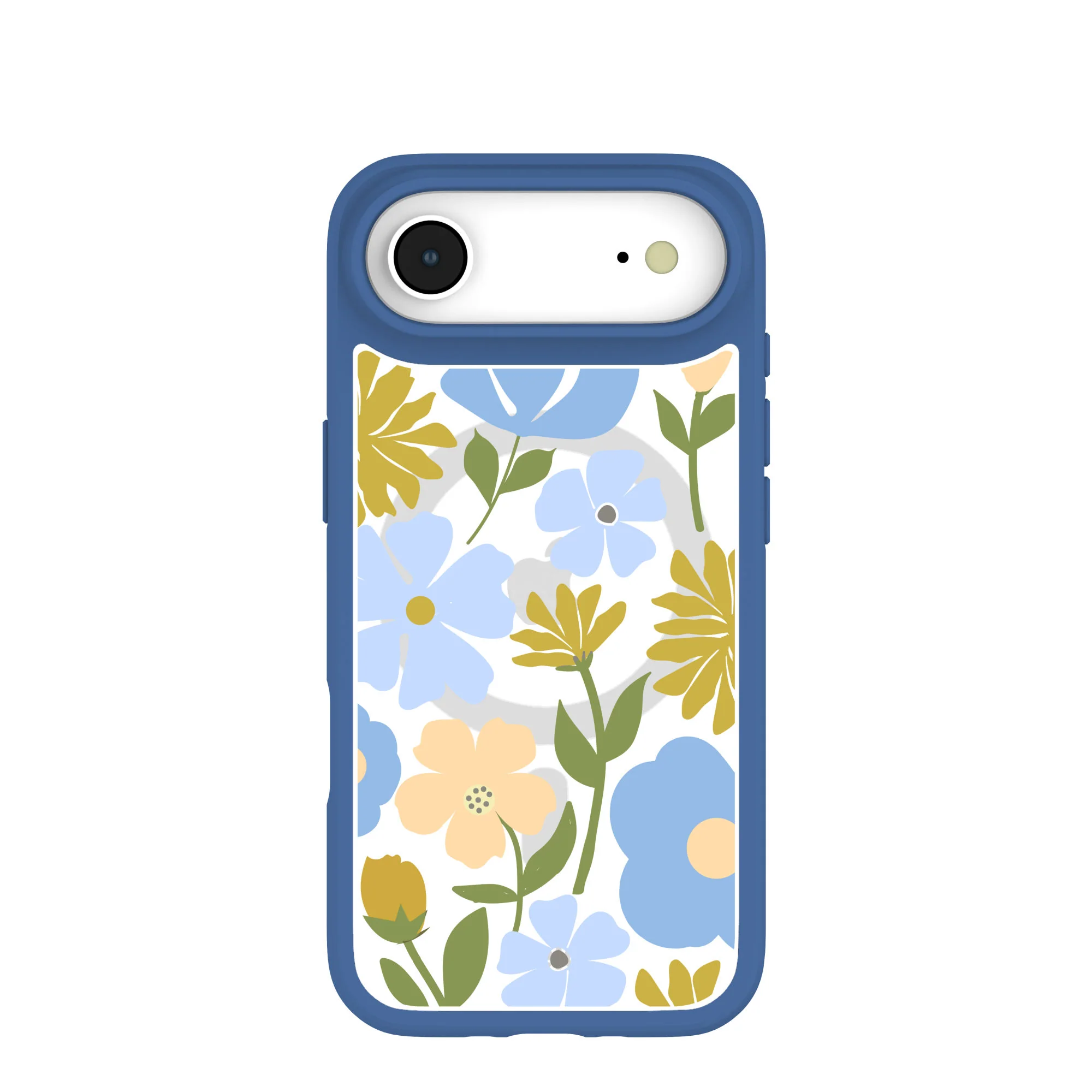 Clear Blossom Trail iPhone Air Case With True Blue Ridge (MagSafe included)