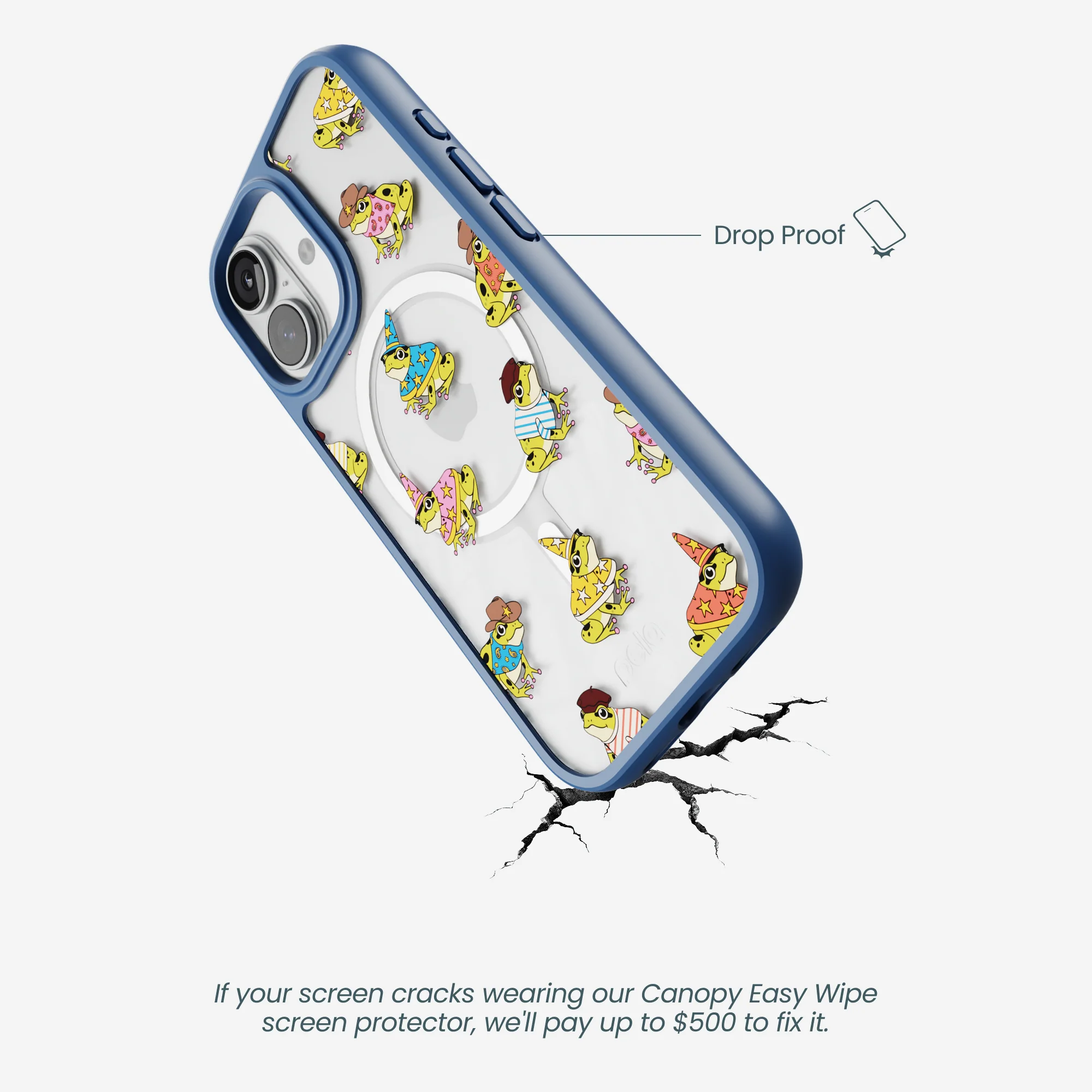 Clear Fancy Frogs iPhone 17 Case With True Blue Ridge (MagSafe included) - Image 5