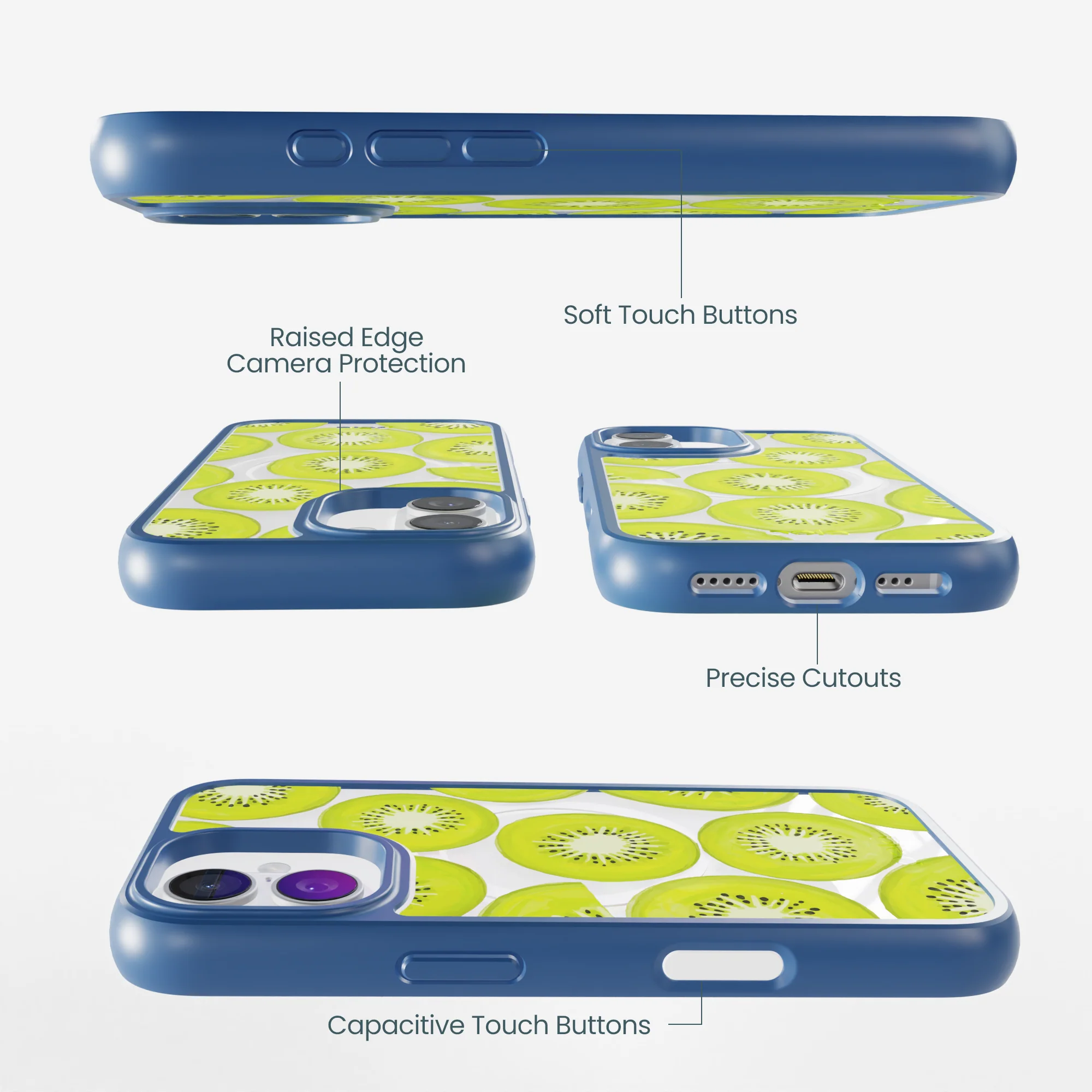 Clear Kiwi Slices iPhone 17 Case With True Blue Ridge (MagSafe included) - Image 3