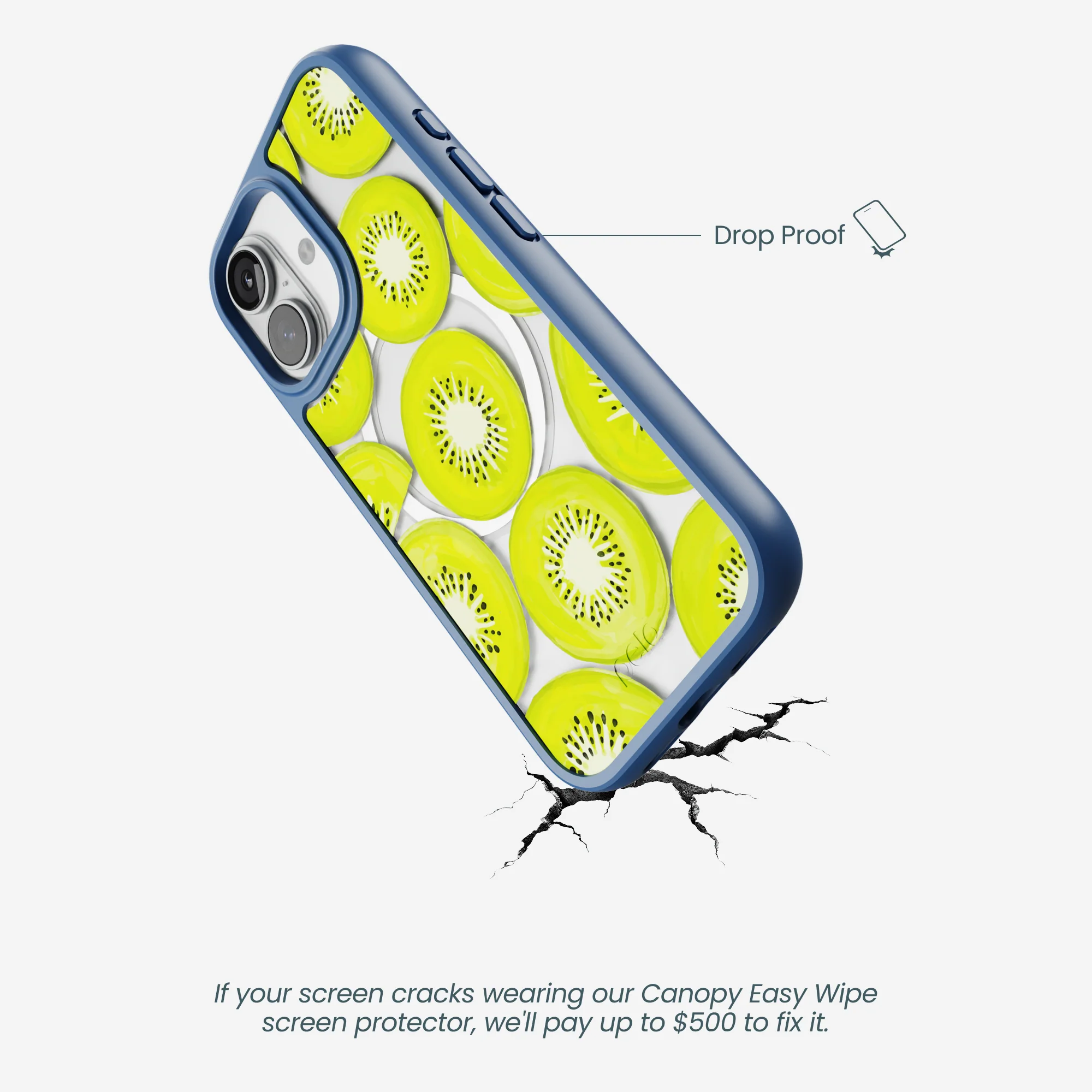 Clear Kiwi Slices iPhone 17 Case With True Blue Ridge (MagSafe included) - Image 5