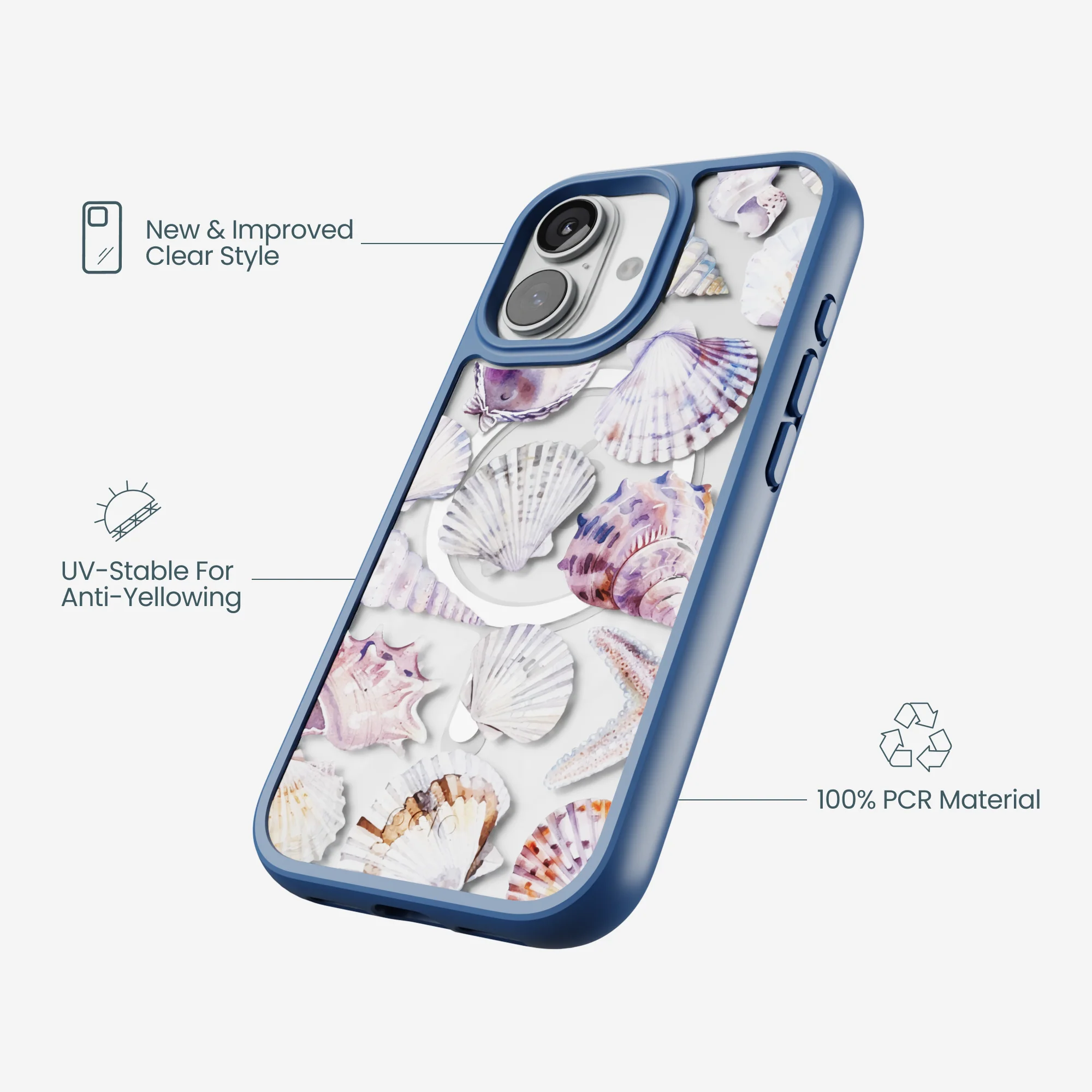 Clear Oceana Whorl iPhone 17 Case With True Blue Ridge (MagSafe included) - Image 4